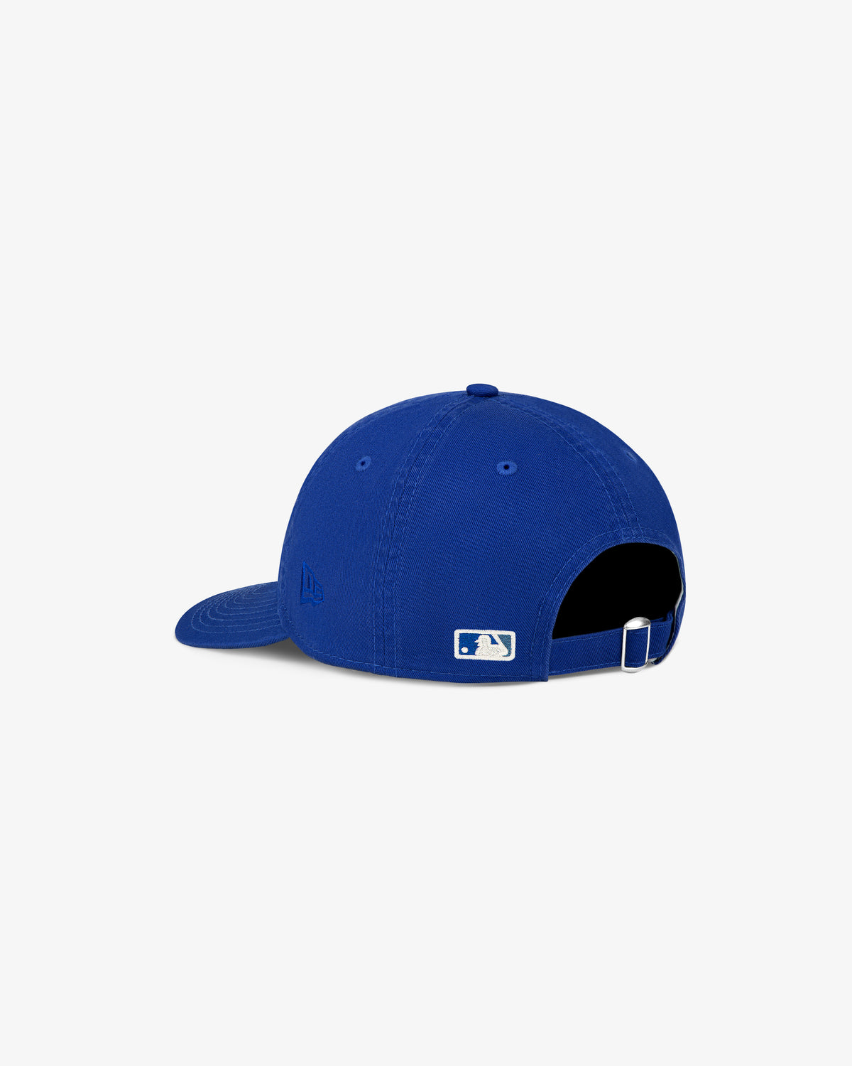 Back view of the ALD / New Era Dodgers Ballpark Hat showing adjustable strap and MLB logo on a white background.