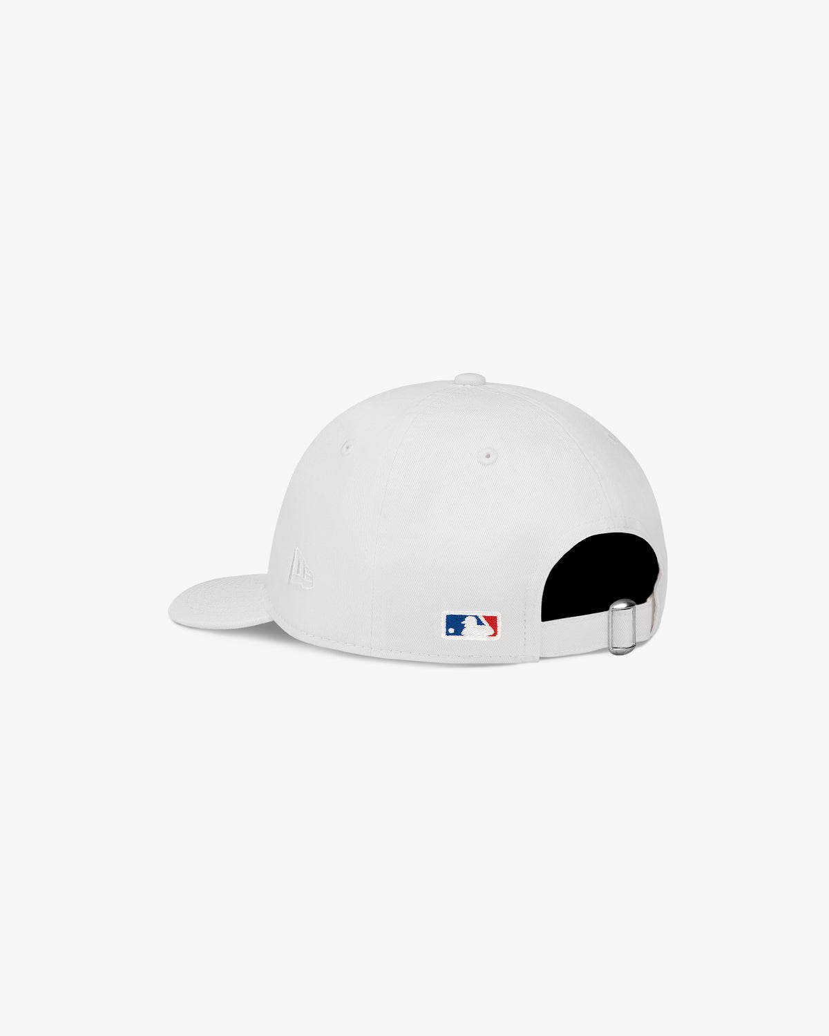ALD / New Era Dodgers Ballpark Hat shown from the back with MLB logo and adjustable strap with metal buckle.