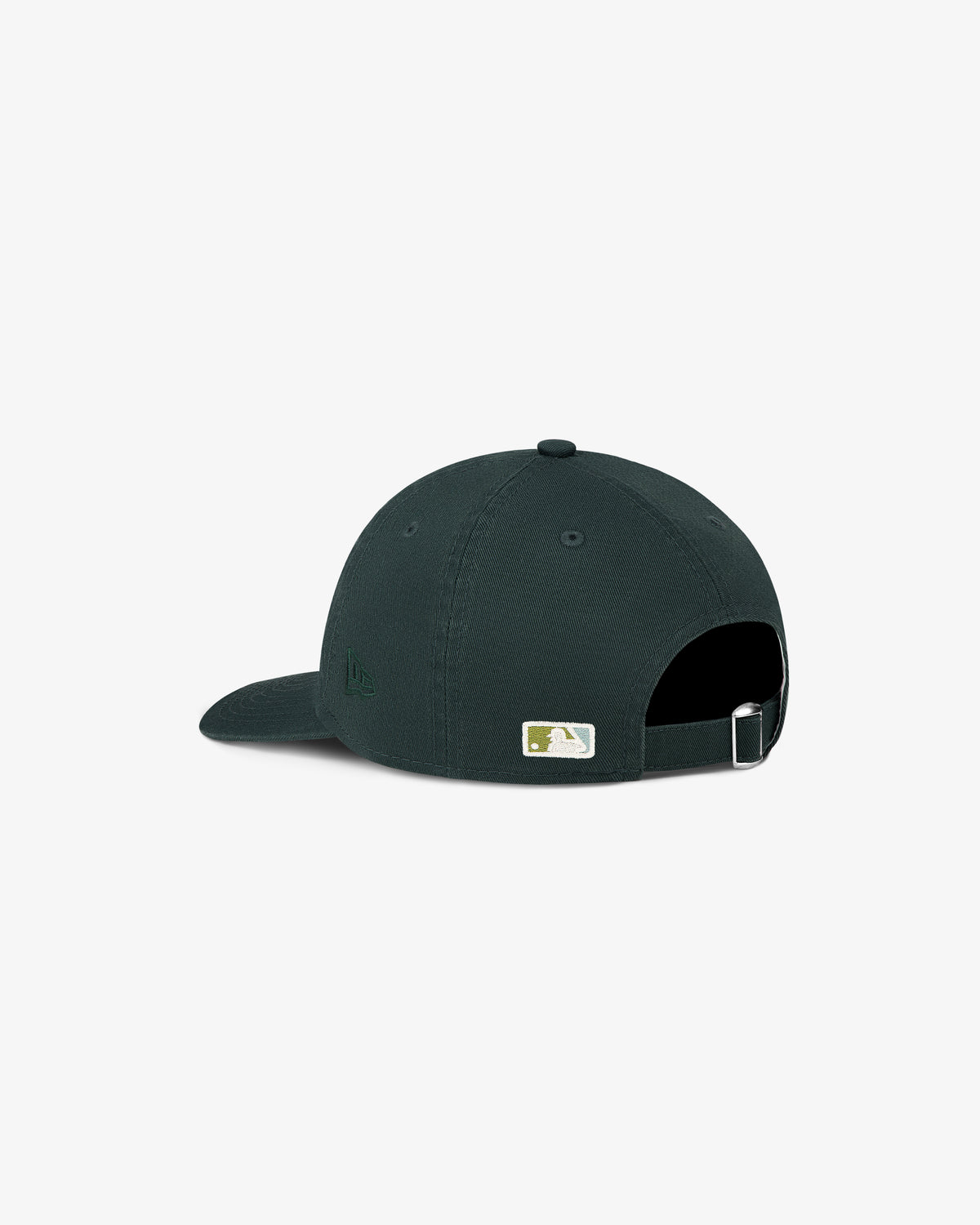 The ALD / New Era Dodgers Ballpark Hat in dark green features an adjustable strap and a small MLB logo on the back.