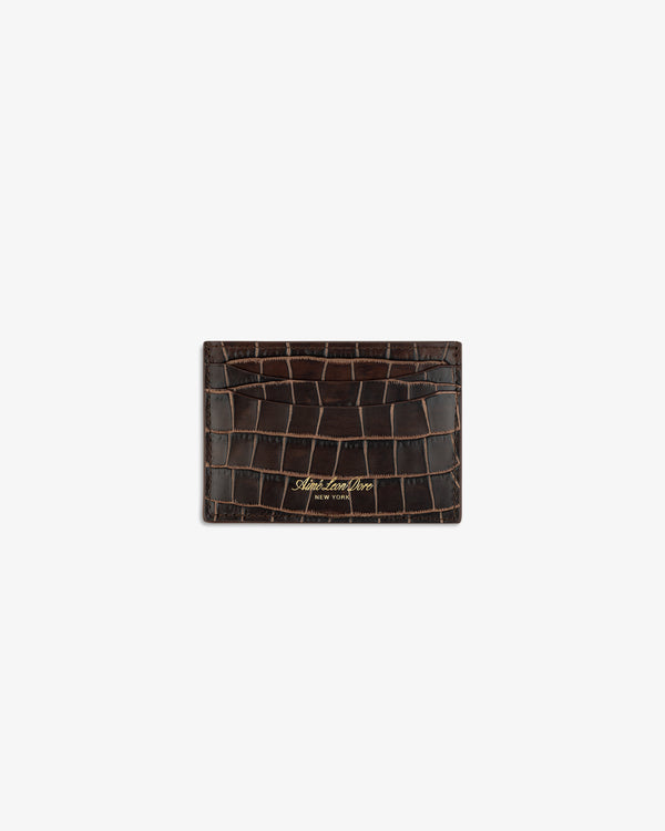 Croc-Embossed Leather Cardholder