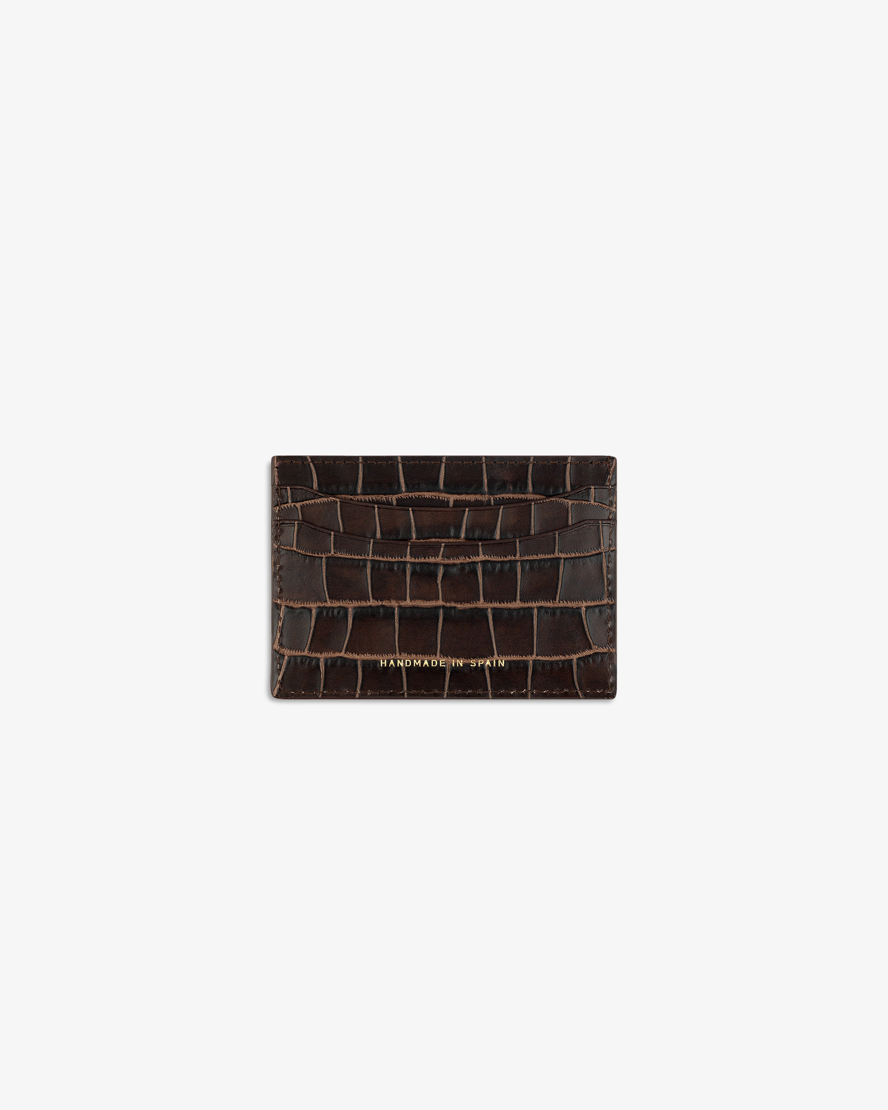 Croc-Embossed Leather Cardholder