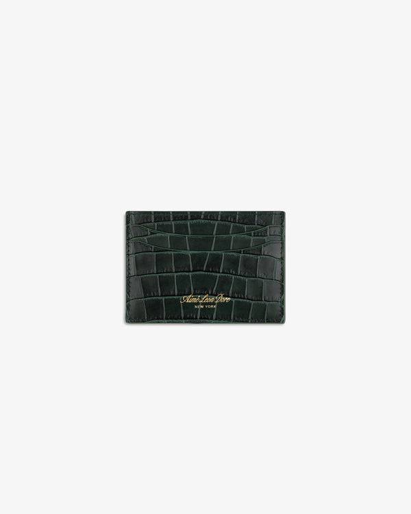 Croc-Embossed Leather Cardholder