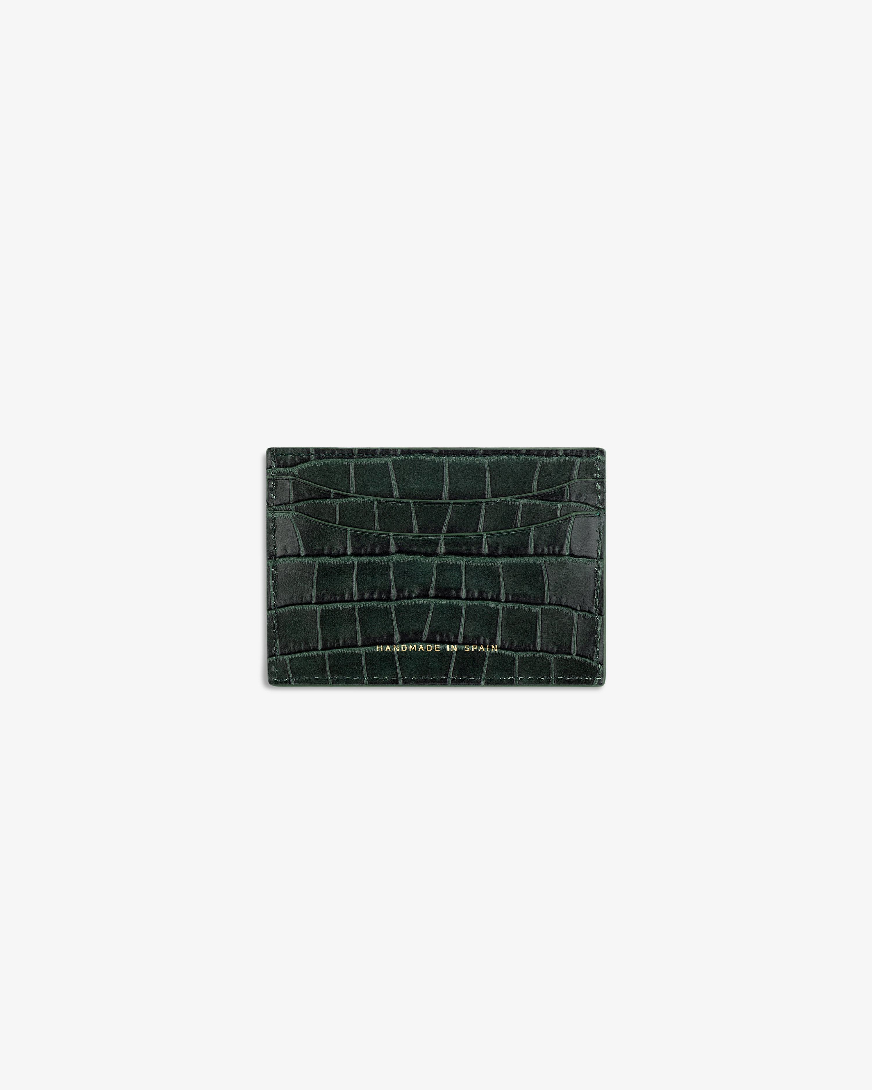 Croc-Embossed Leather Cardholder