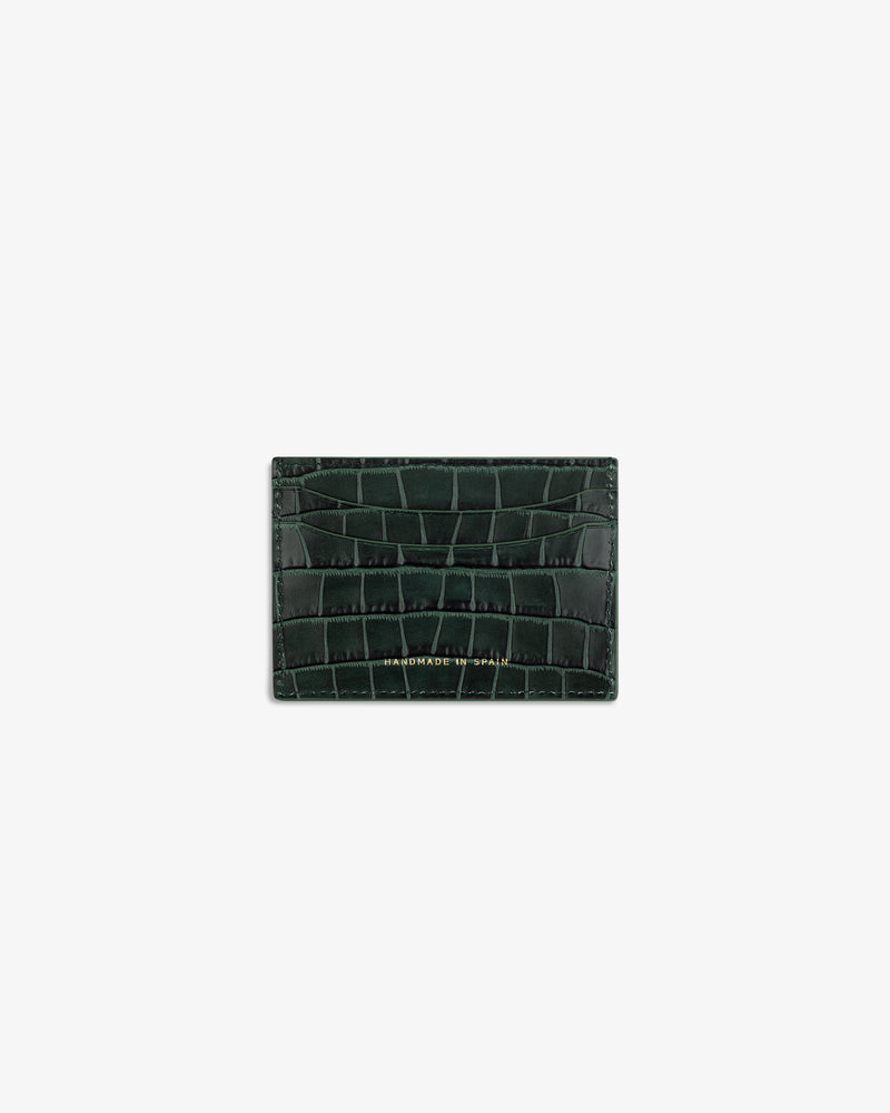 Croc-Embossed Leather Cardholder
