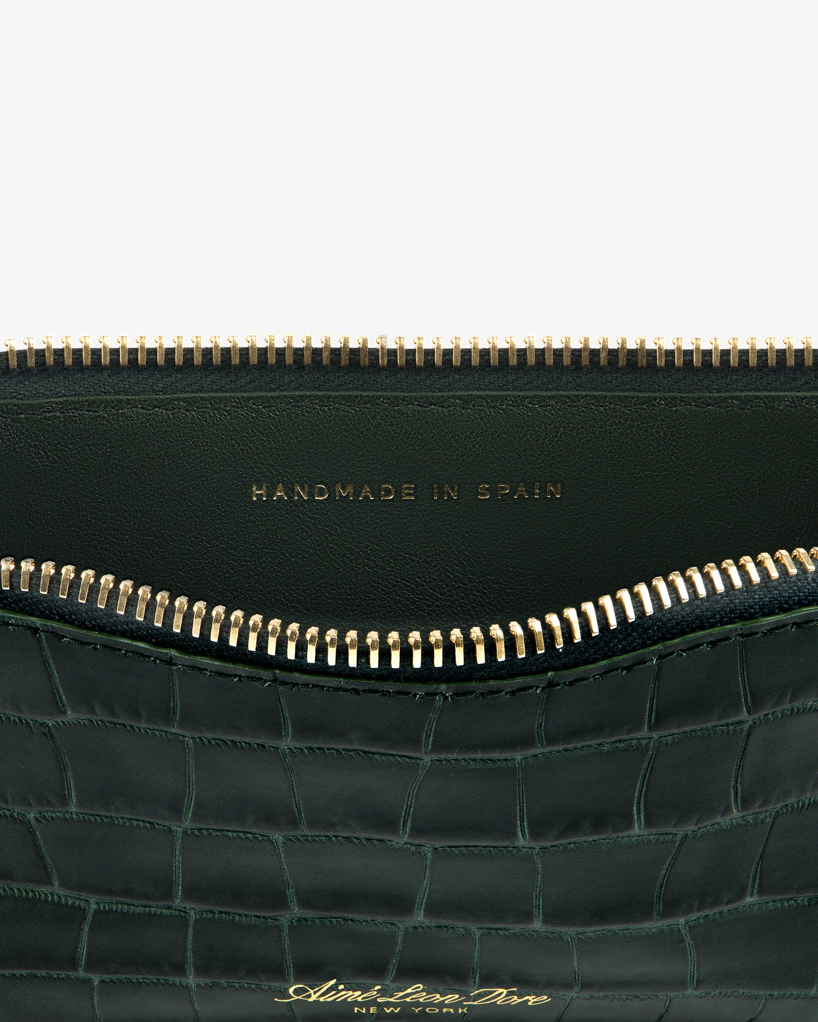 Croc-Embossed Leather Zip Cardholder