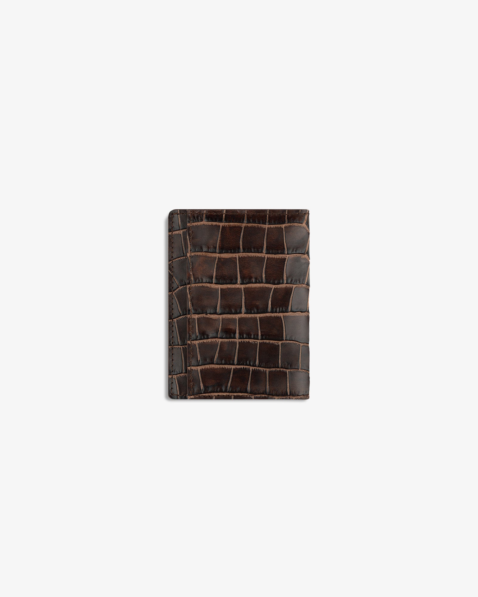 Croc-Embossed Leather Bi-Fold Wallet