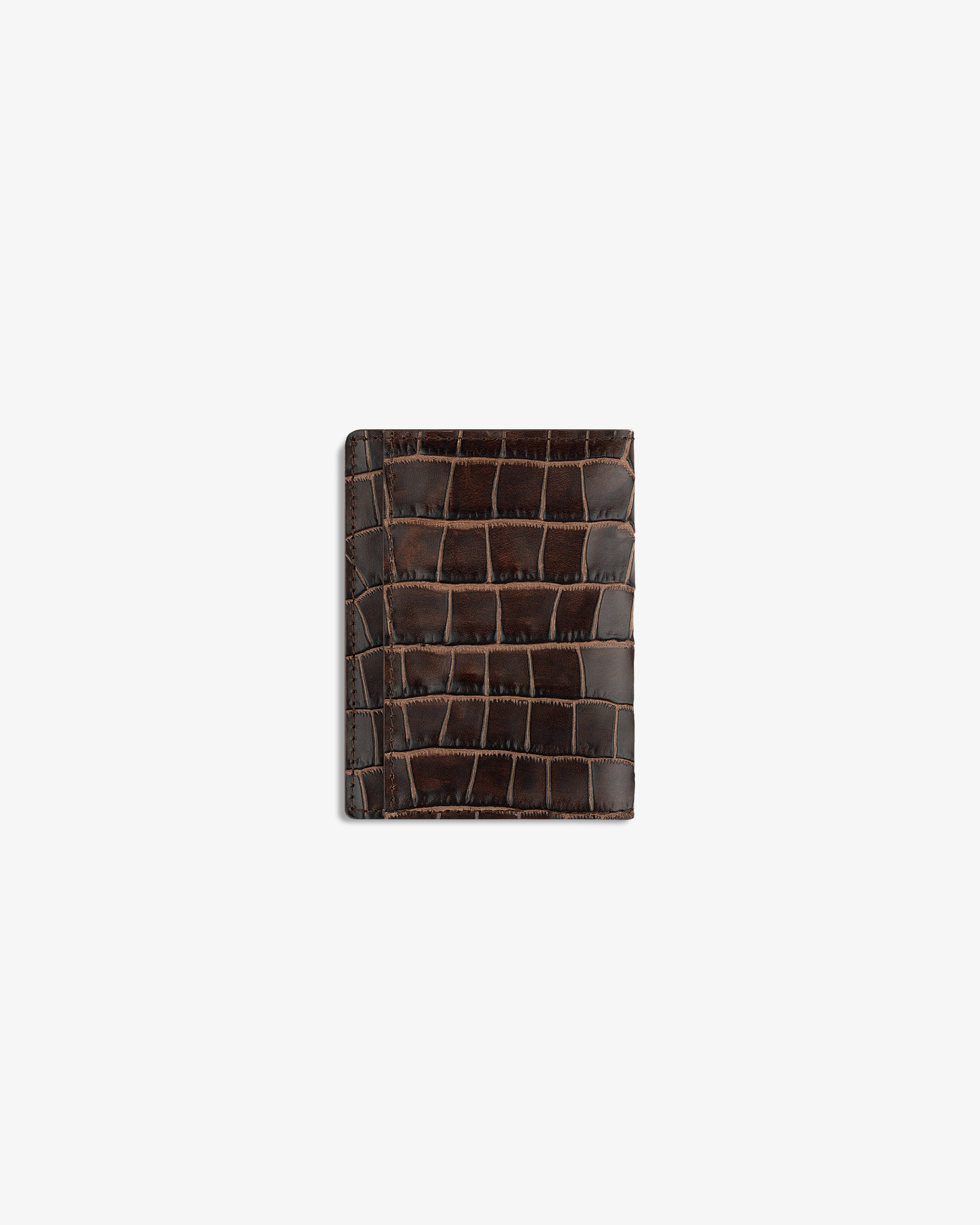 Croc-Embossed Leather Bi-Fold Wallet