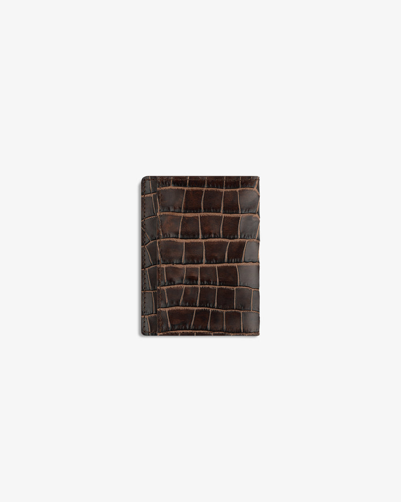 Croc-Embossed Leather Bi-Fold Wallet