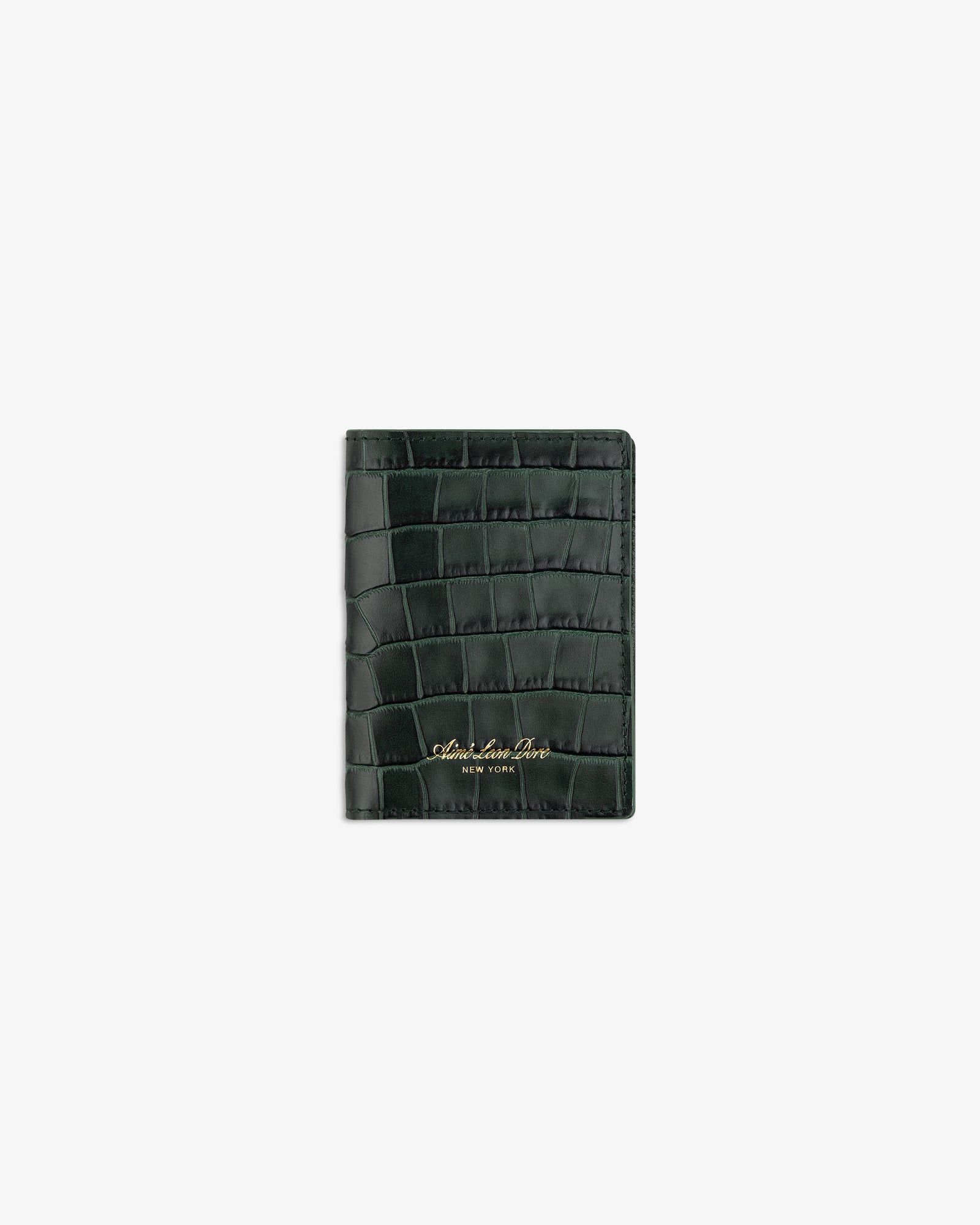 Croc-Embossed Leather Bi-Fold Wallet