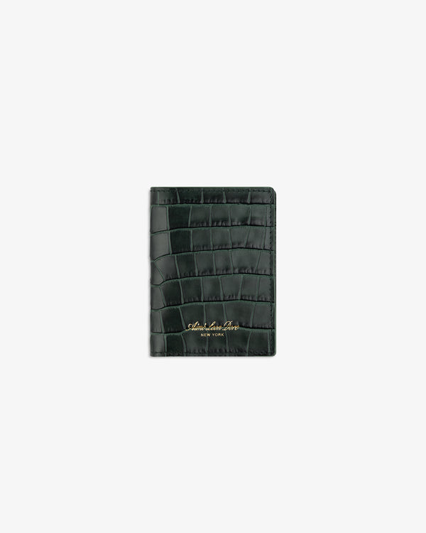 Croc-Embossed Leather Bi-Fold Wallet