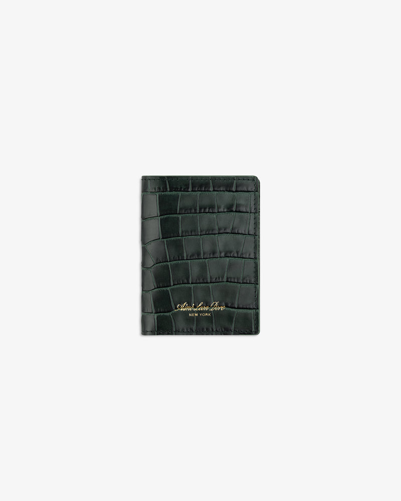 Croc-Embossed Leather Bi-Fold Wallet