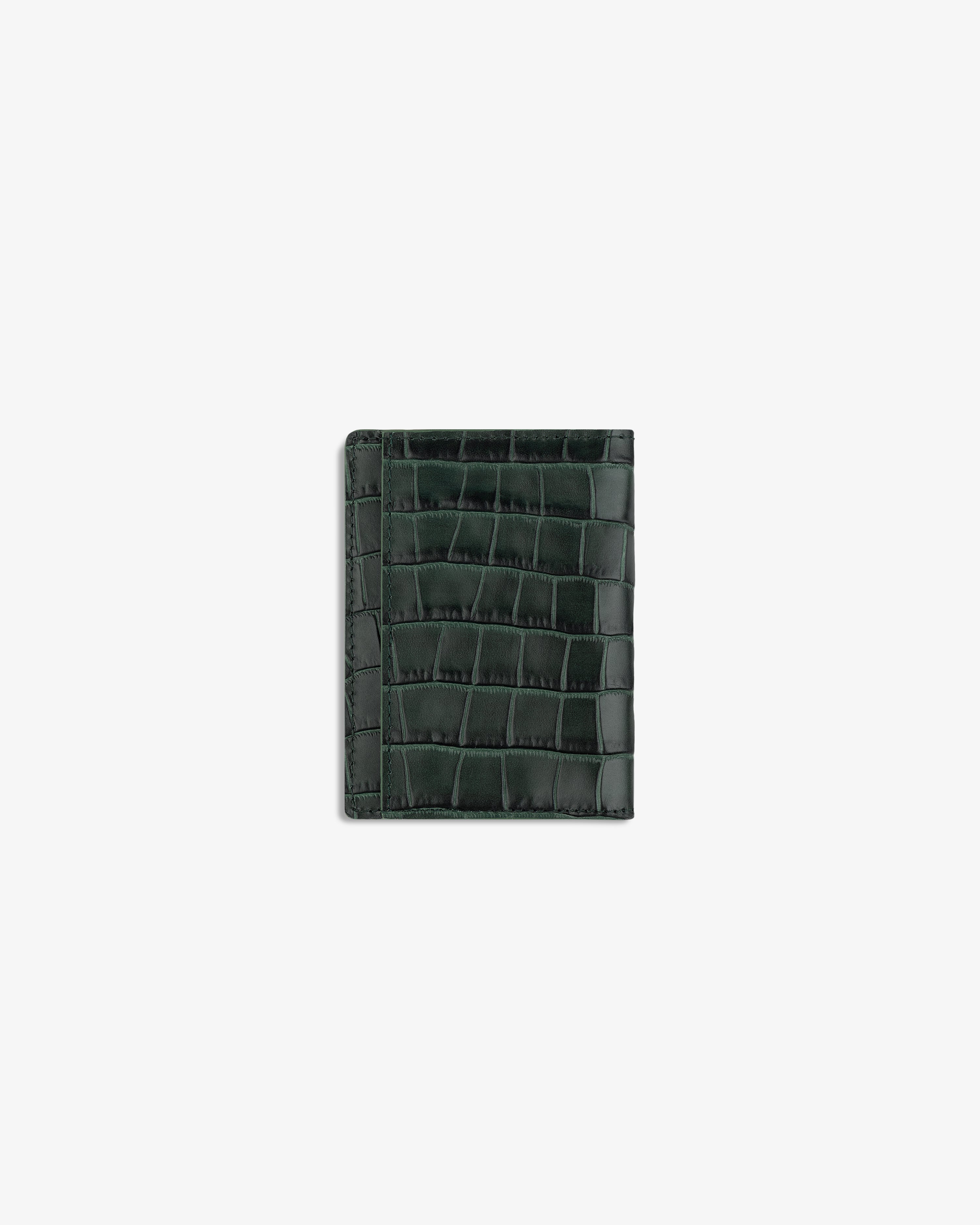 Croc-Embossed Leather Bi-Fold Wallet