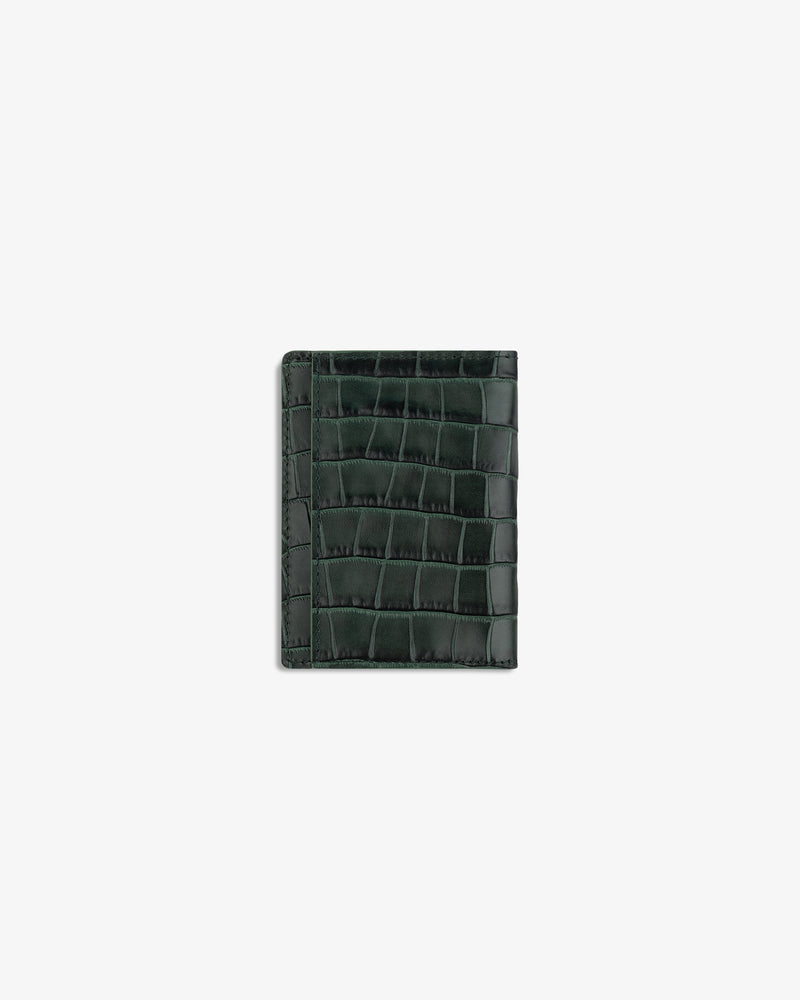 Croc-Embossed Leather Bi-Fold Wallet