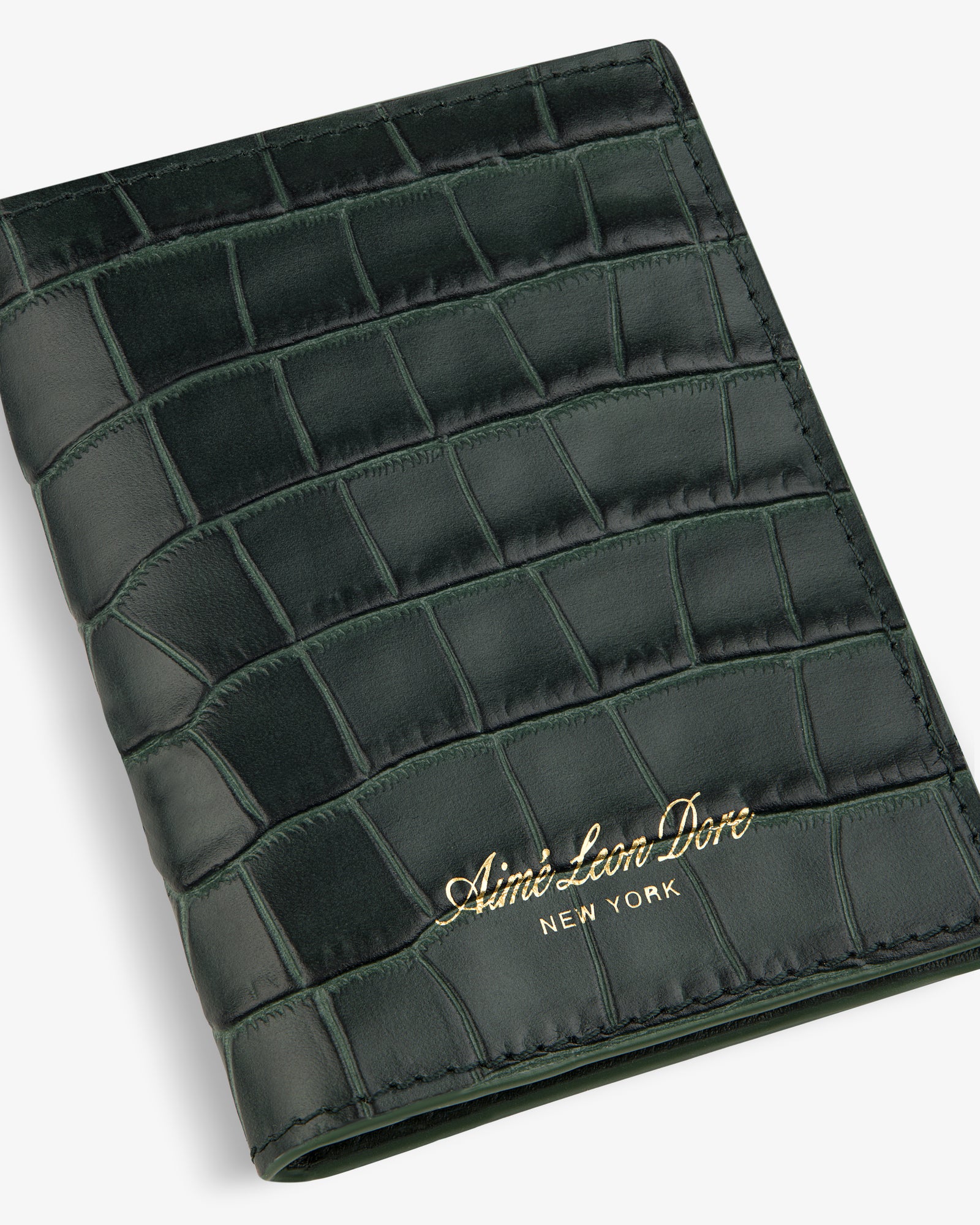 Croc-Embossed Leather Bi-Fold Wallet