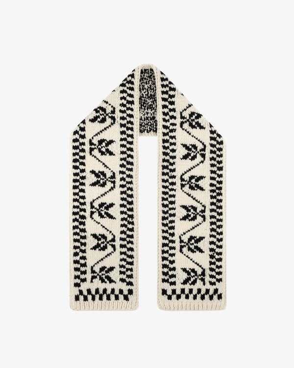 Hand Knit Jacquard Wool Scarf