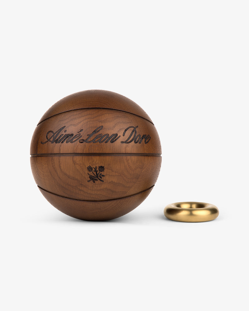 Wooden Basketball Decorative Object