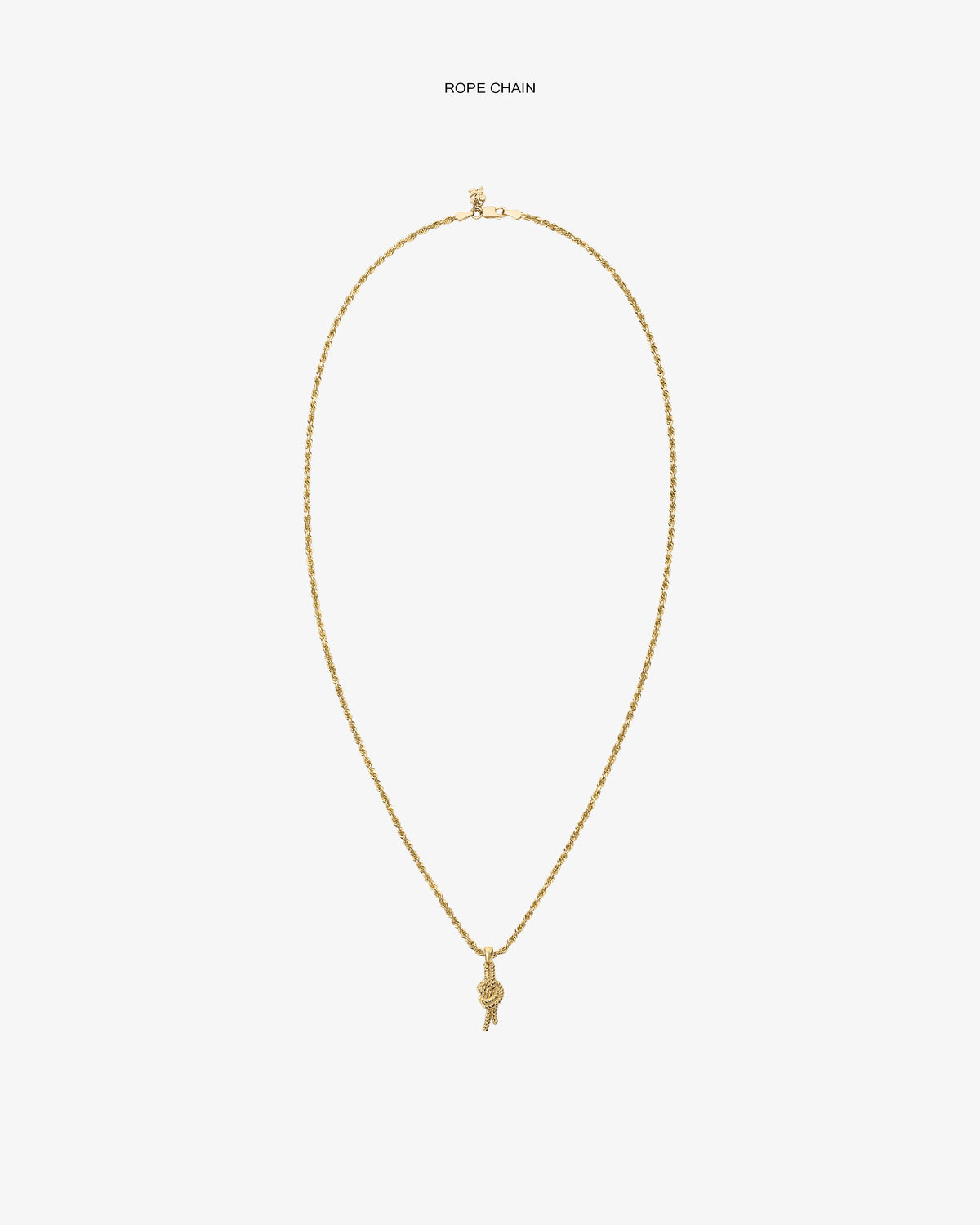 14Kt Gold Nautical Knot Pendant necklace shown on a plain white background.