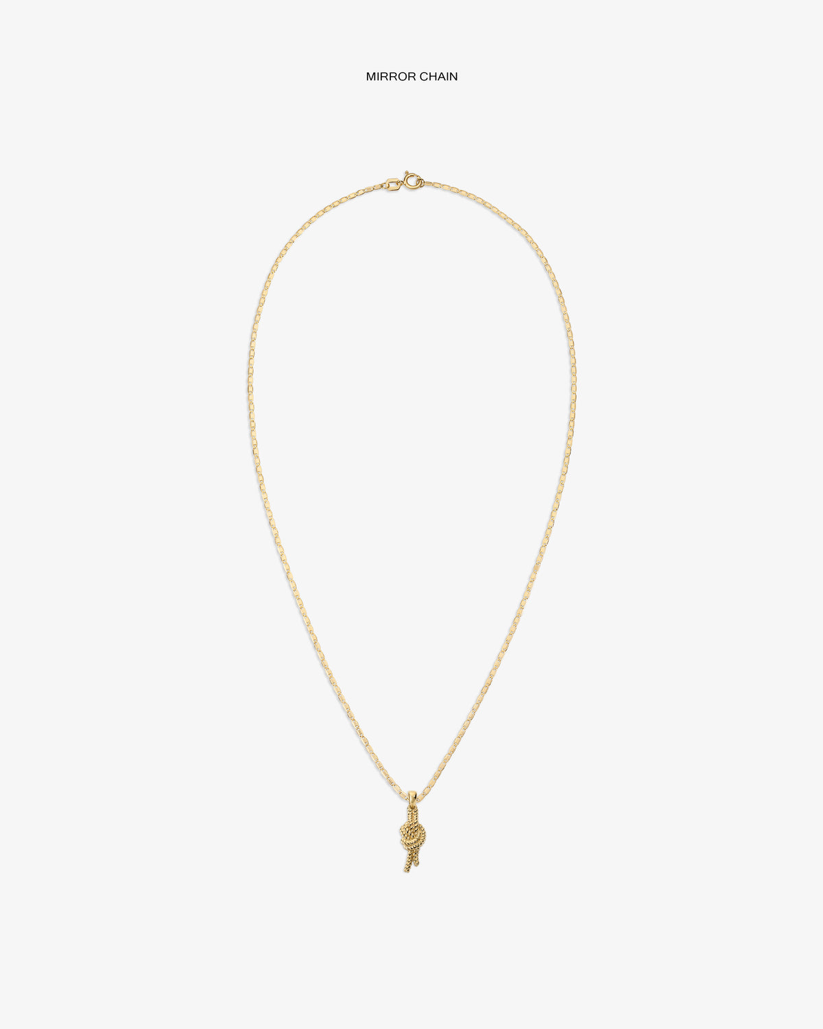 14Kt gold necklace with a nautical knot pendant, shown on a plain white background.
