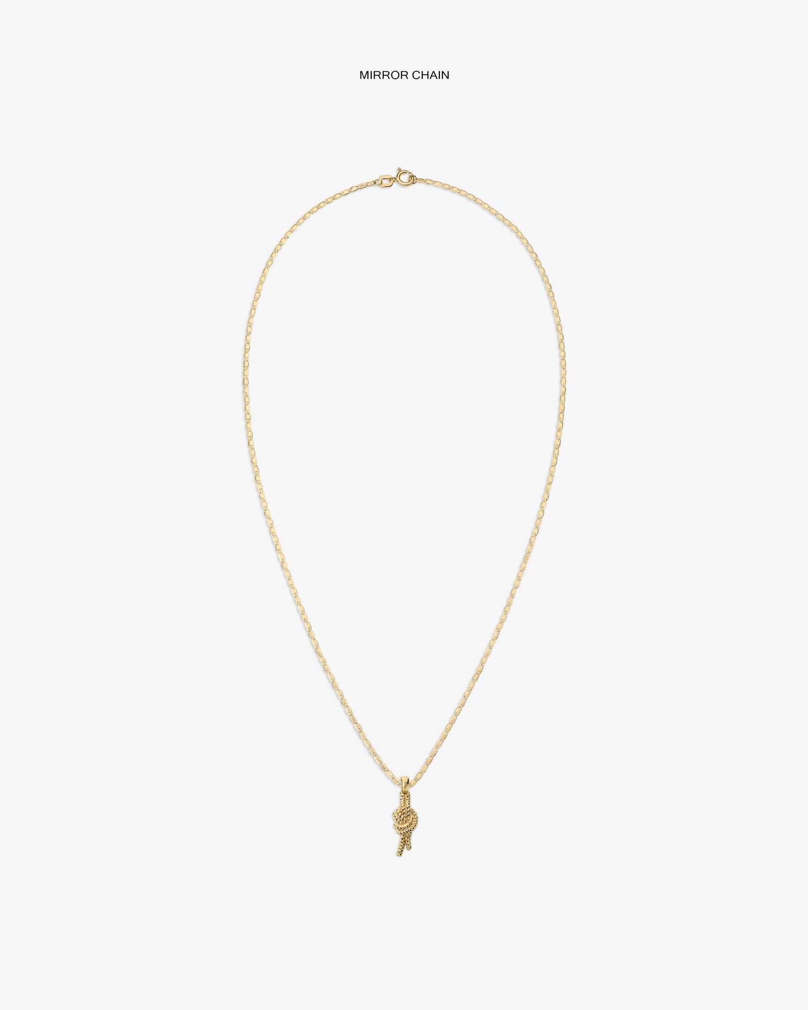 14Kt gold necklace with a nautical knot pendant, shown on a plain white background.