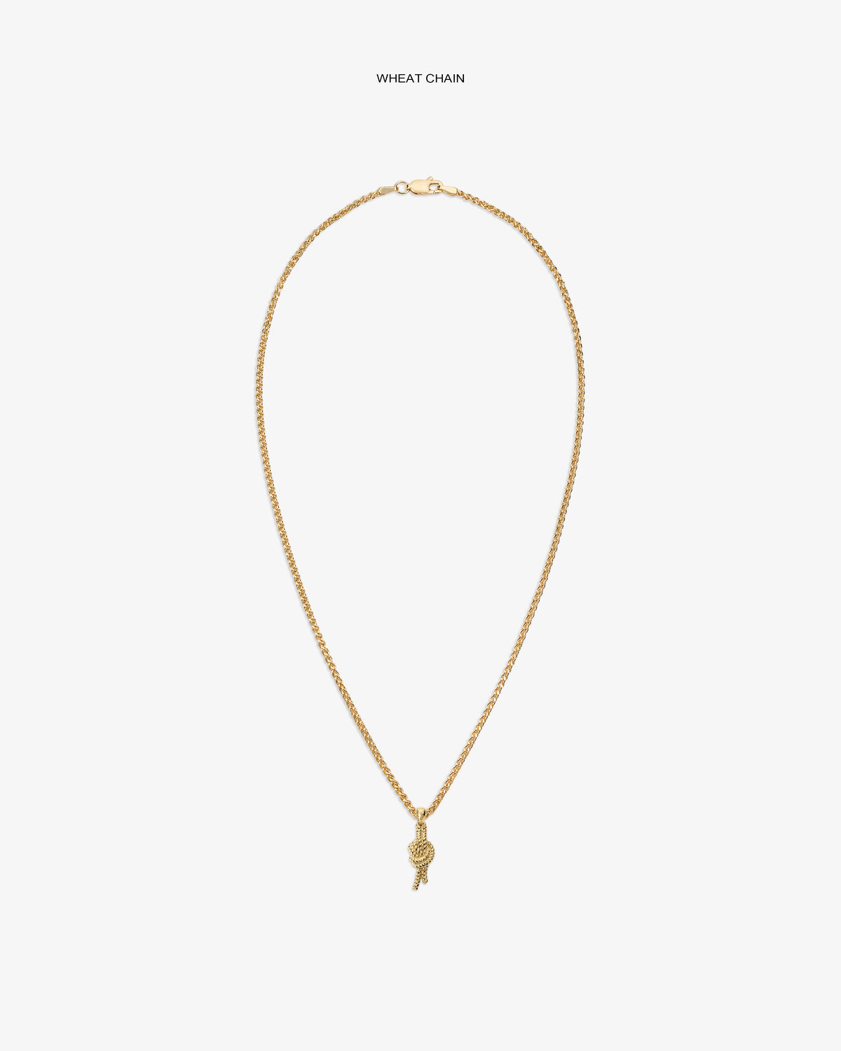 14Kt Gold Nautical Knot Pendant with chain, shown on a simple white background.