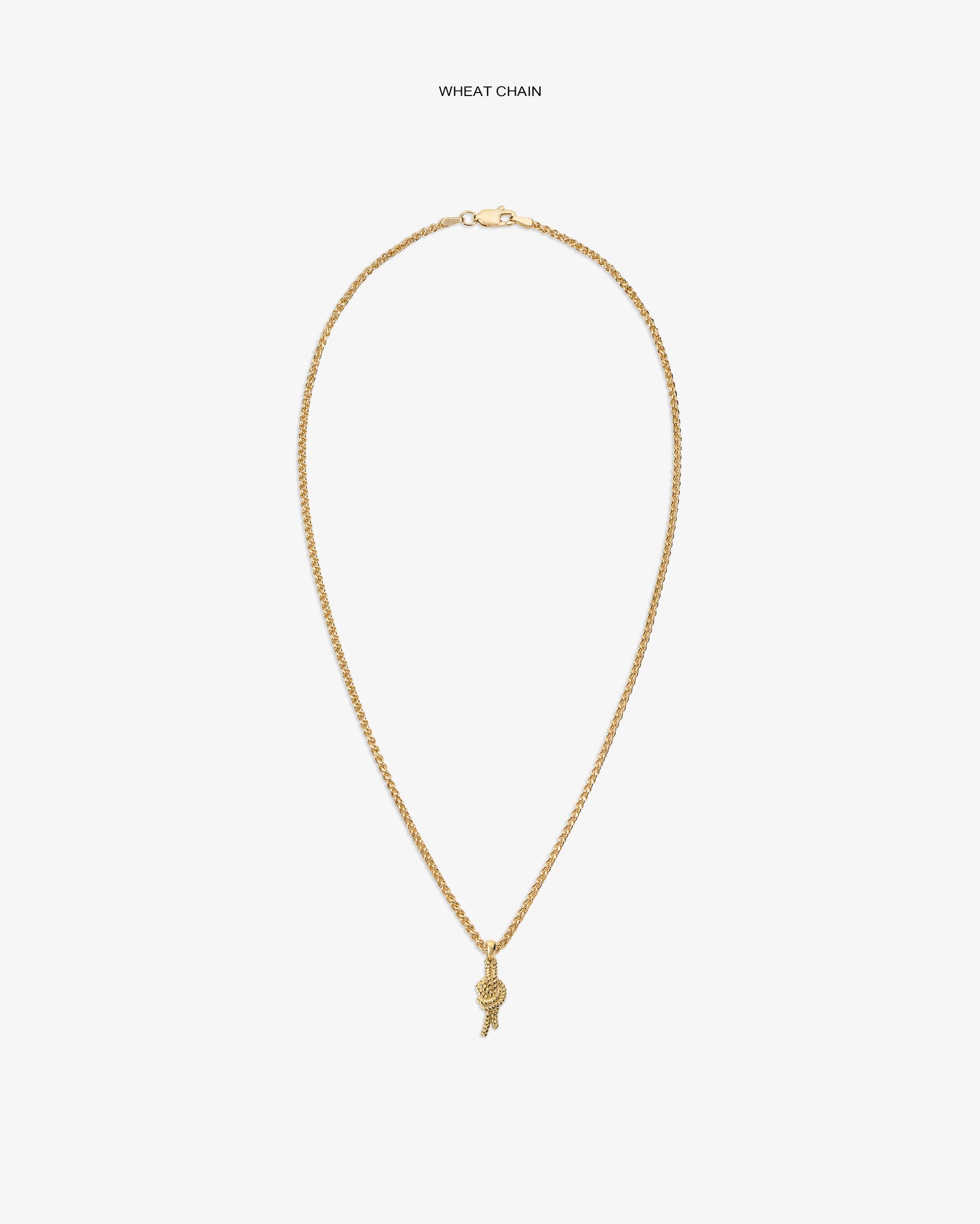 14Kt Gold Nautical Knot Pendant with chain, shown on a simple white background.