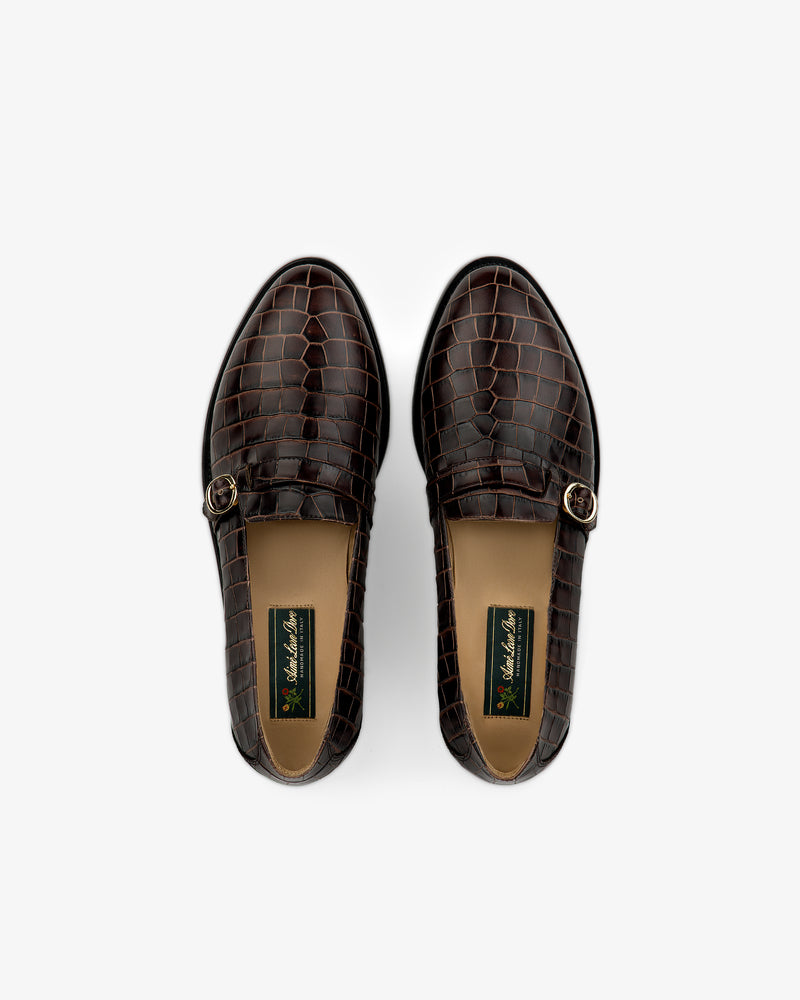 Venetian Croc Buckle Loafer