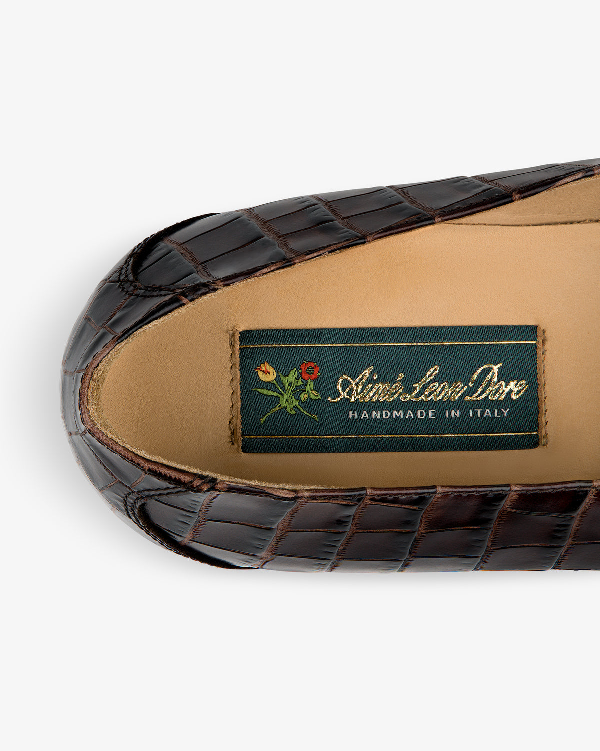 Aime Leon Dore Men’s Dark Brown Leather Bit Loafers with Gold Hardware Venetian Croc Buckle Loafer – Aimé Leon Dore main image 4