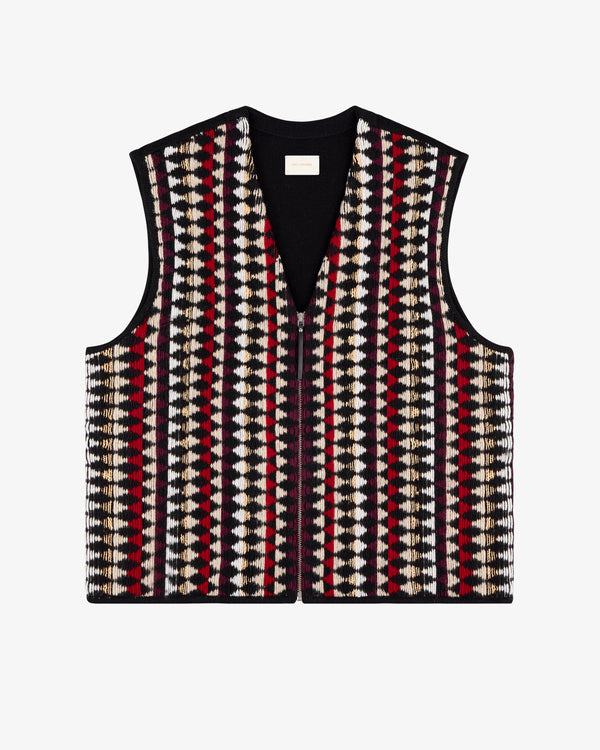 Wool Argyle Zip Vest