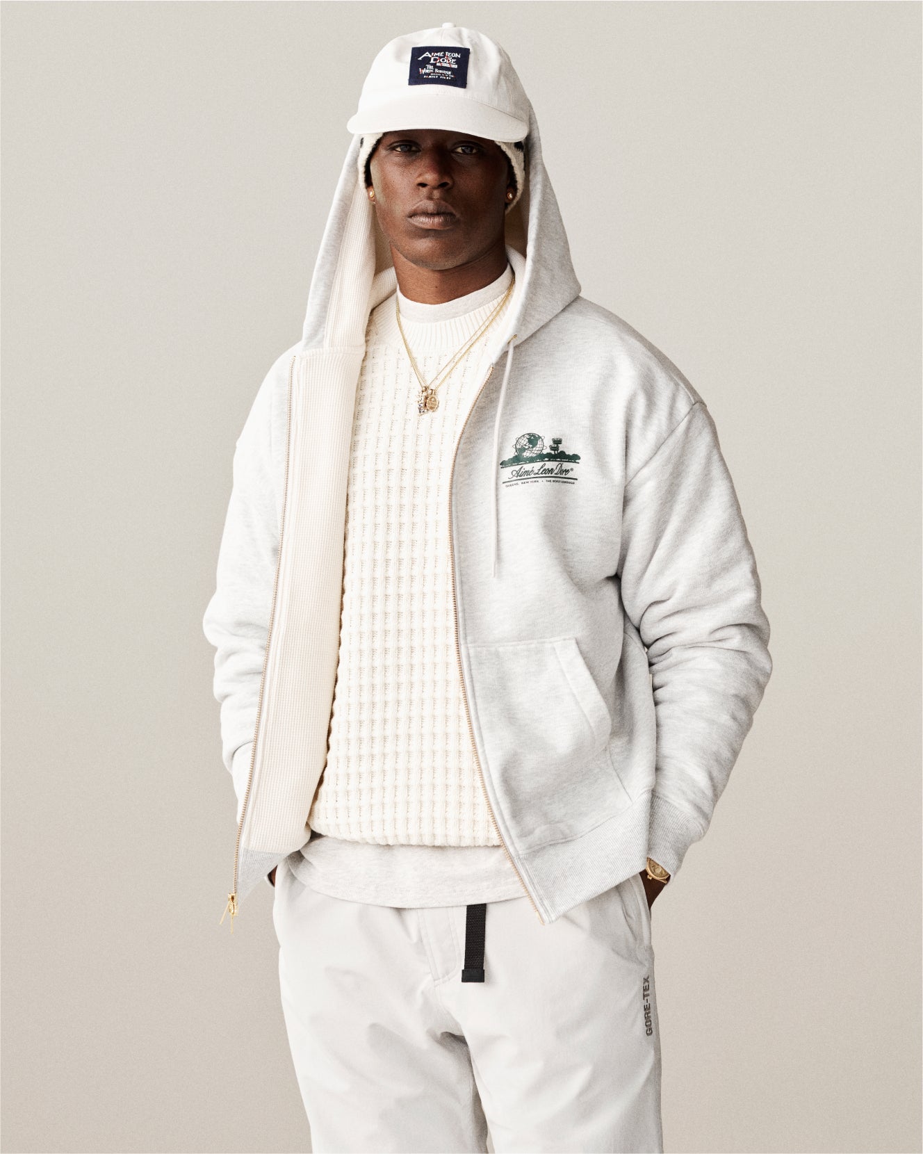 Unisphere Waffle Lined Full-Zip Hoodie