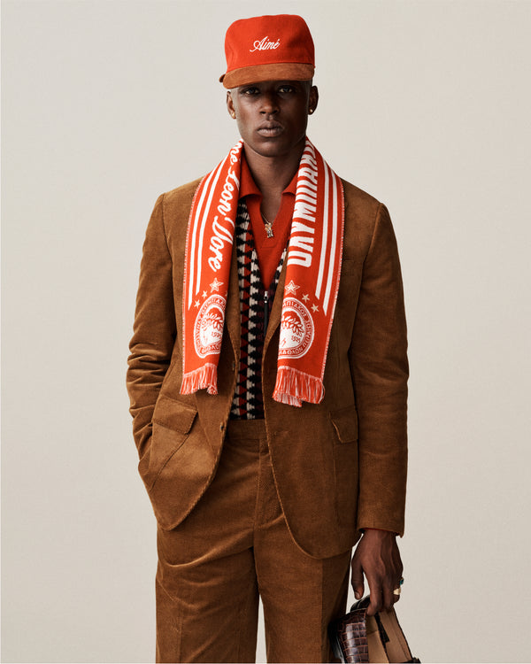 Single-Breasted Dobby Corduroy Suit Jacket