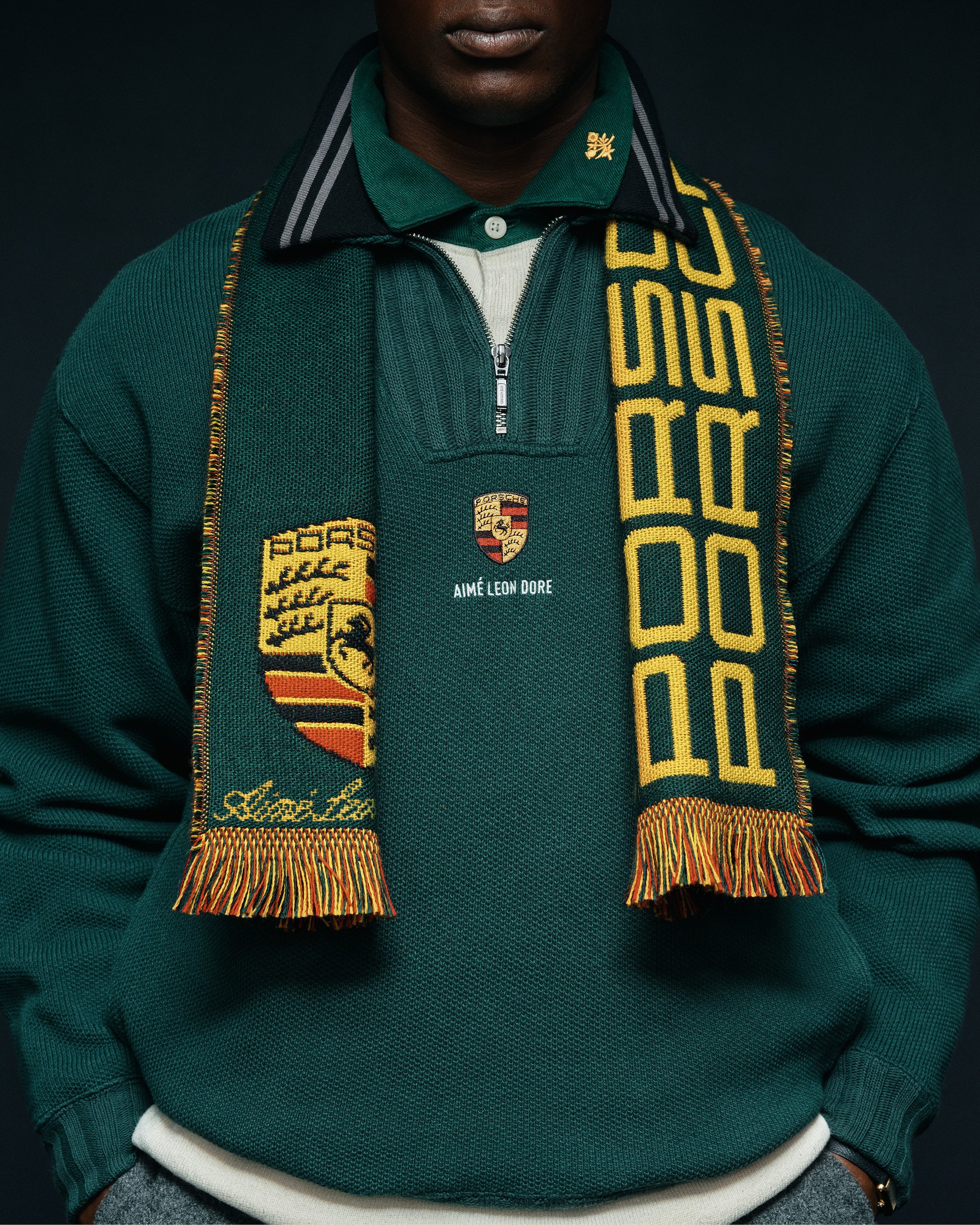 ALD / Porsche Jacquard Collar Quarter Zip Pullover