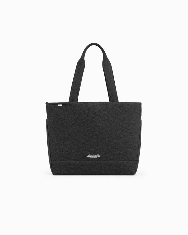 Dark grey wool NY Highlanders Wool Tote Bag with dual shoulder straps and a small logo centered on the bottom front.