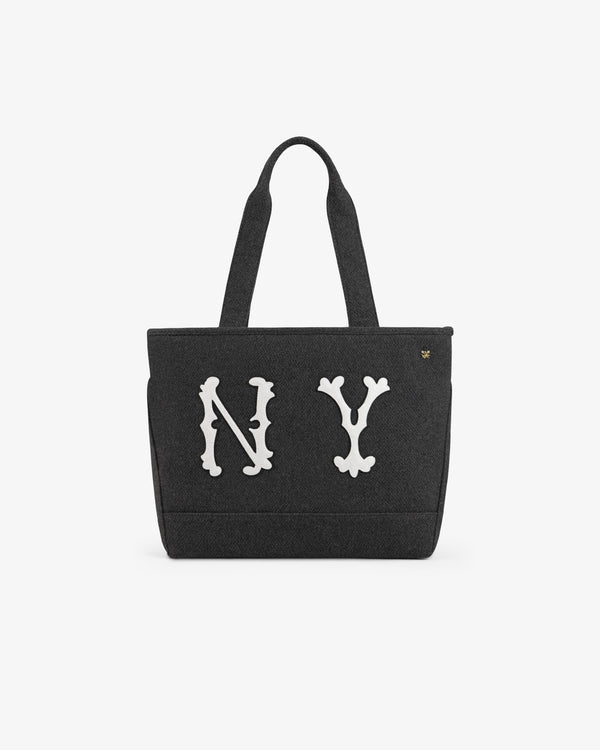 NY Highlanders Wool Tote Bag in dark gray with white NY lettering on the front.
