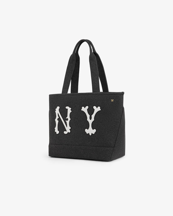 Dark gray NY Highlanders Wool Tote Bag with white NY lettering.
