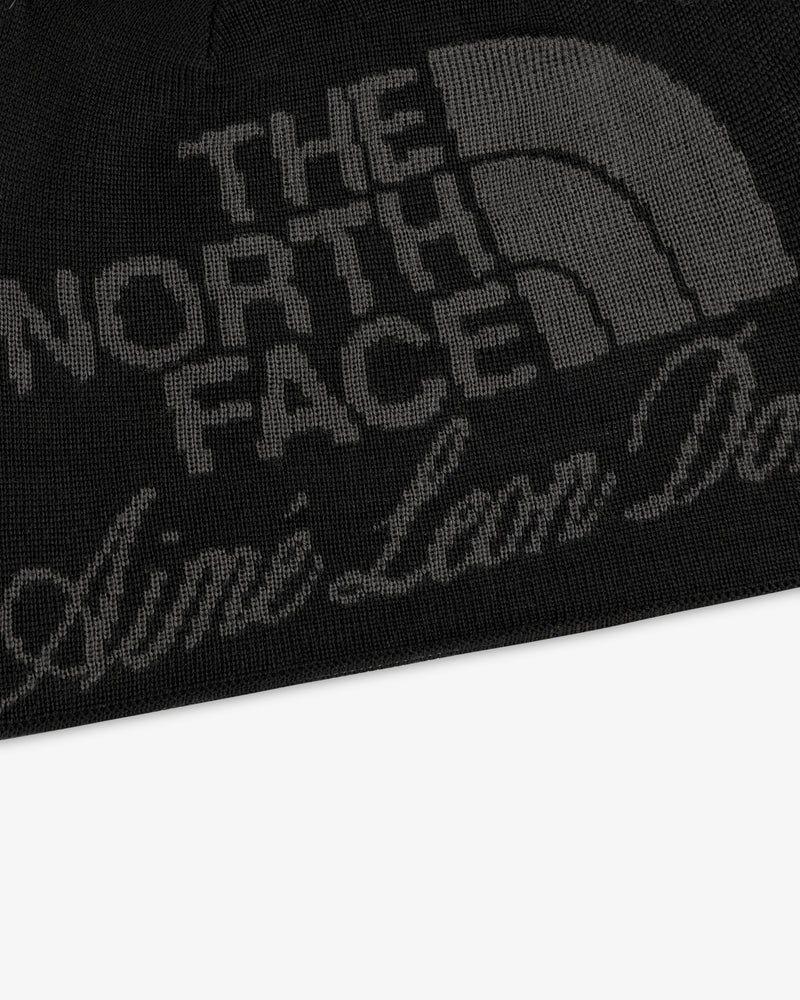 ALD / The North Face Jacquard Beanie featuring black color with gray co-branded logos.