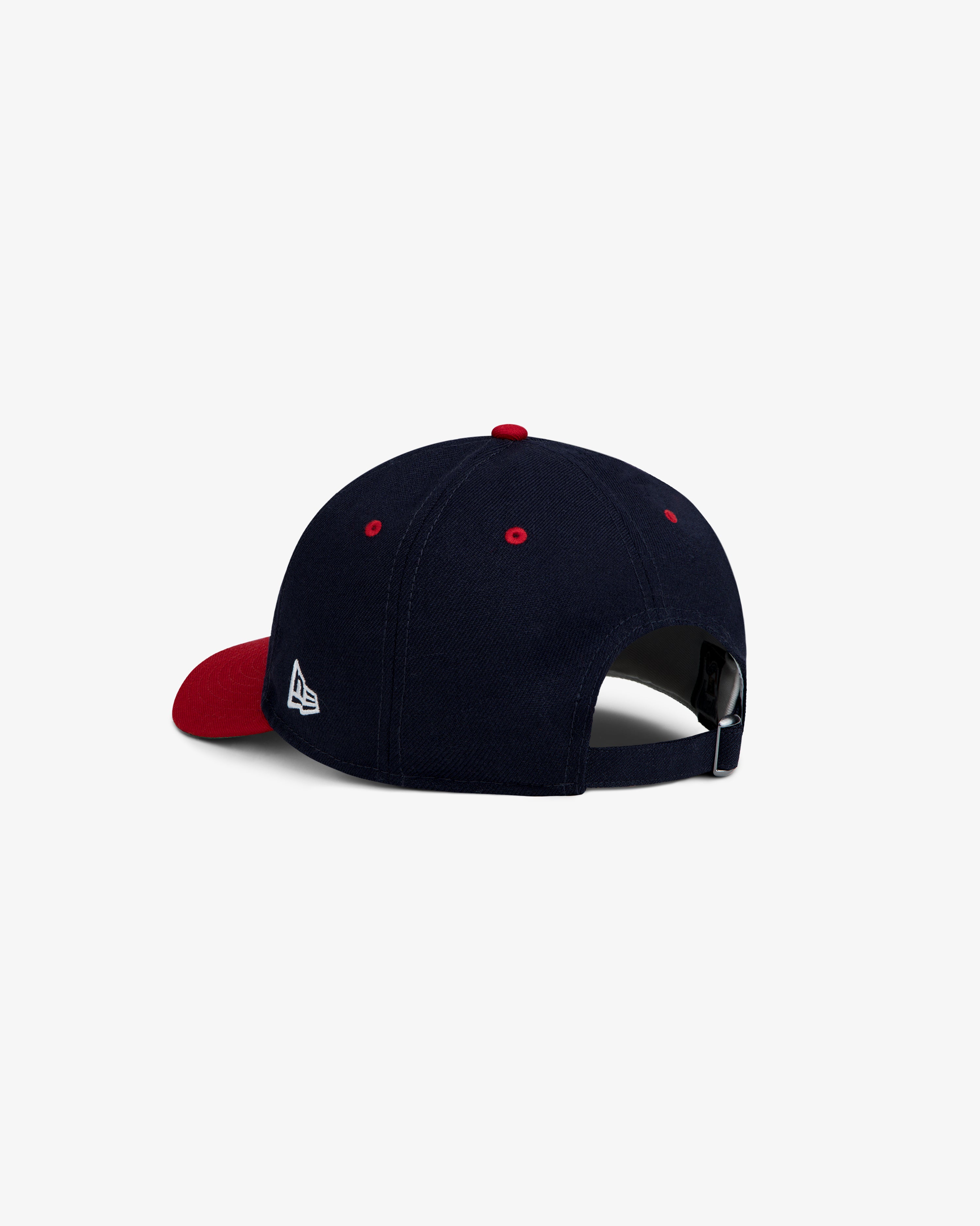 ALD / New Era Yankees Retro Fit Hat: a navy blue baseball cap with a red brim, red eyelets, and a white logo on the side.