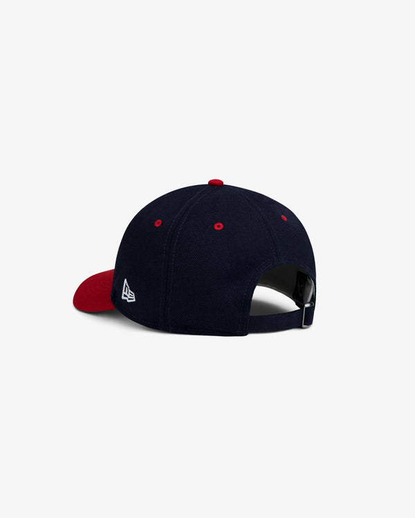 ALD / New Era Yankees Retro Fit Hat: a navy blue baseball cap with a red brim, red eyelets, and a white logo on the side.