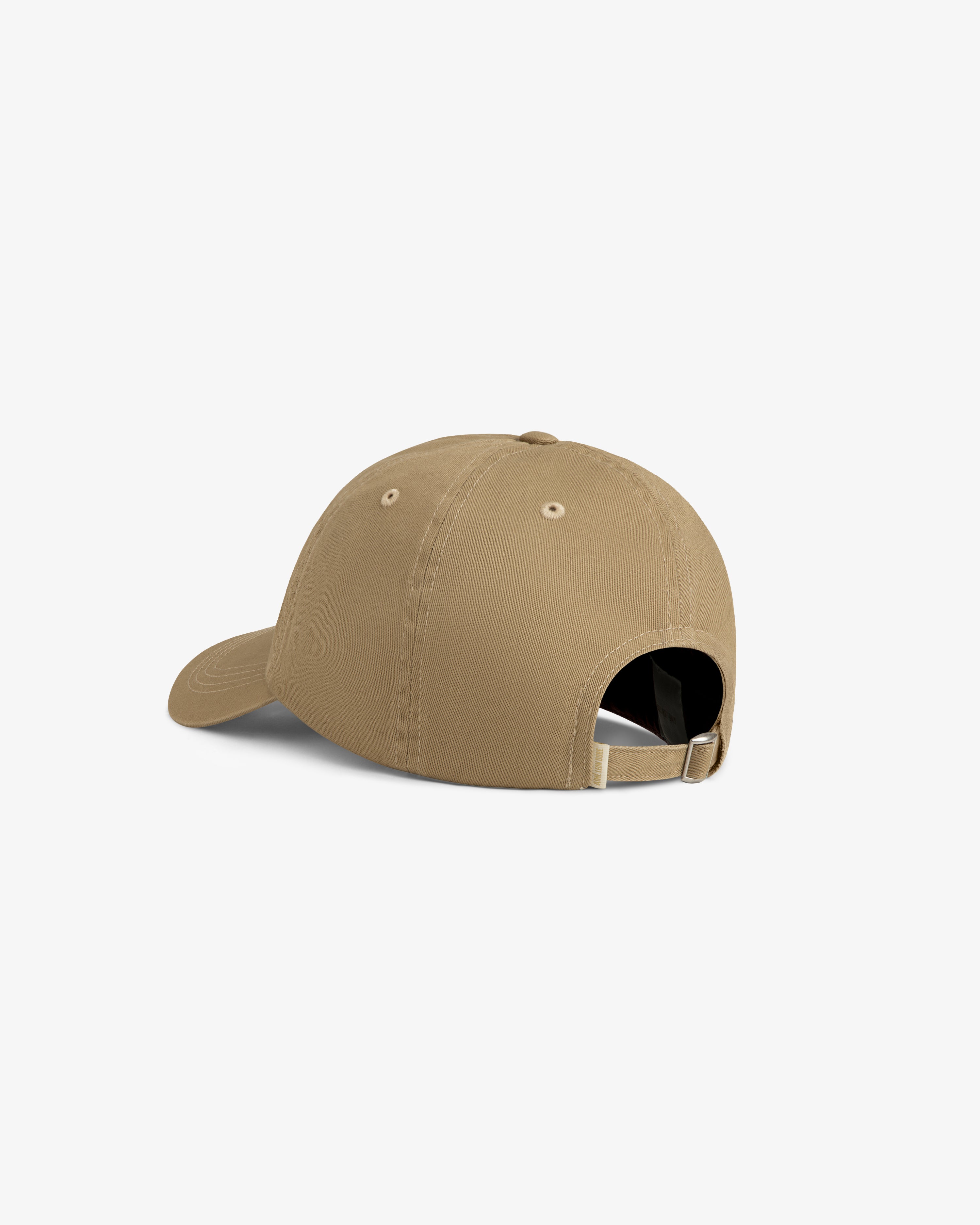 Aimé Souvenir Hat shown from the back, featuring an adjustable strap and curved brim on a plain white background.