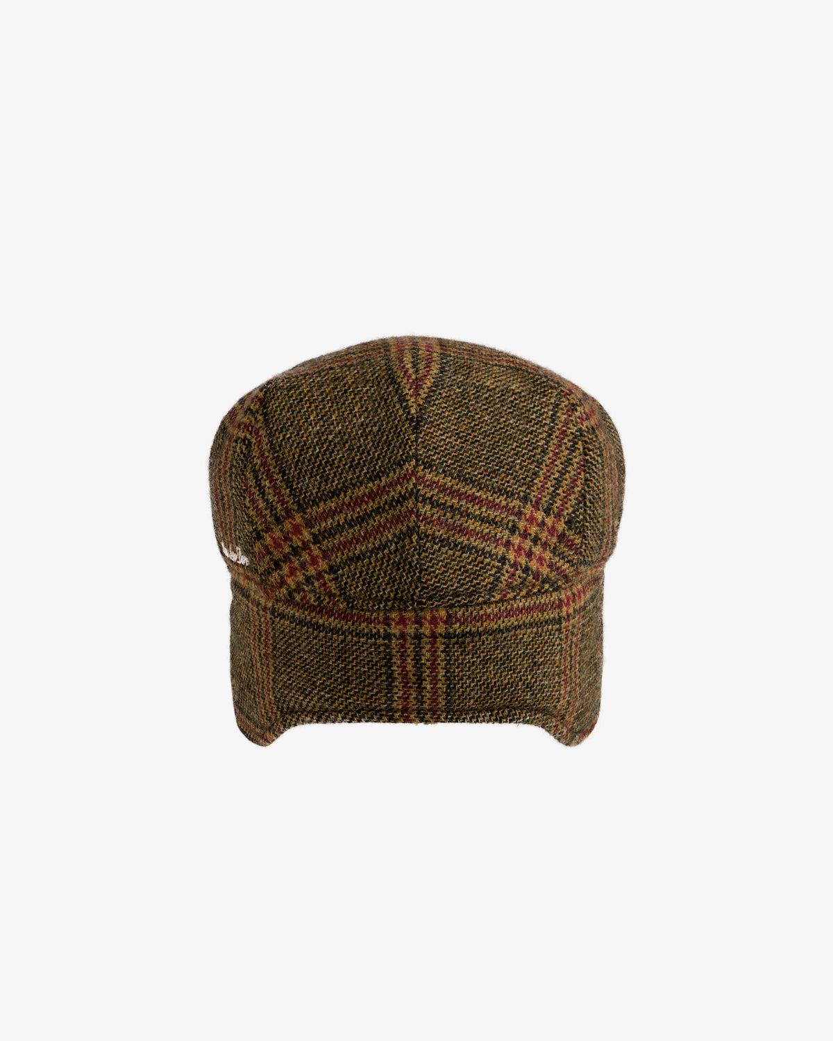 Back view of a brown plaid Plaid Tweed Driver’s Hat.