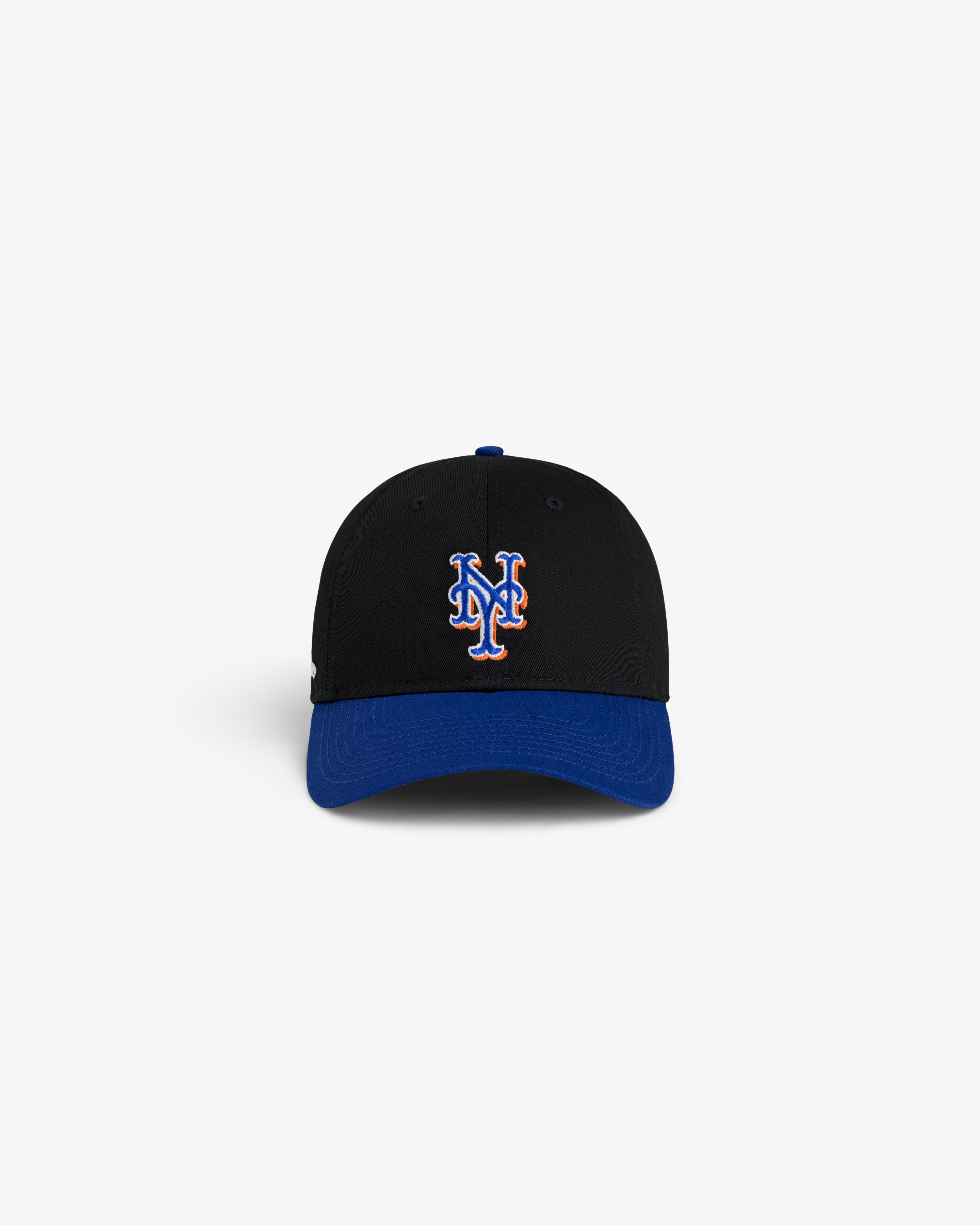 ALD / New Era Mets Ballpark Hat: black cap, blue brim, NY logo embroidered on the front.
