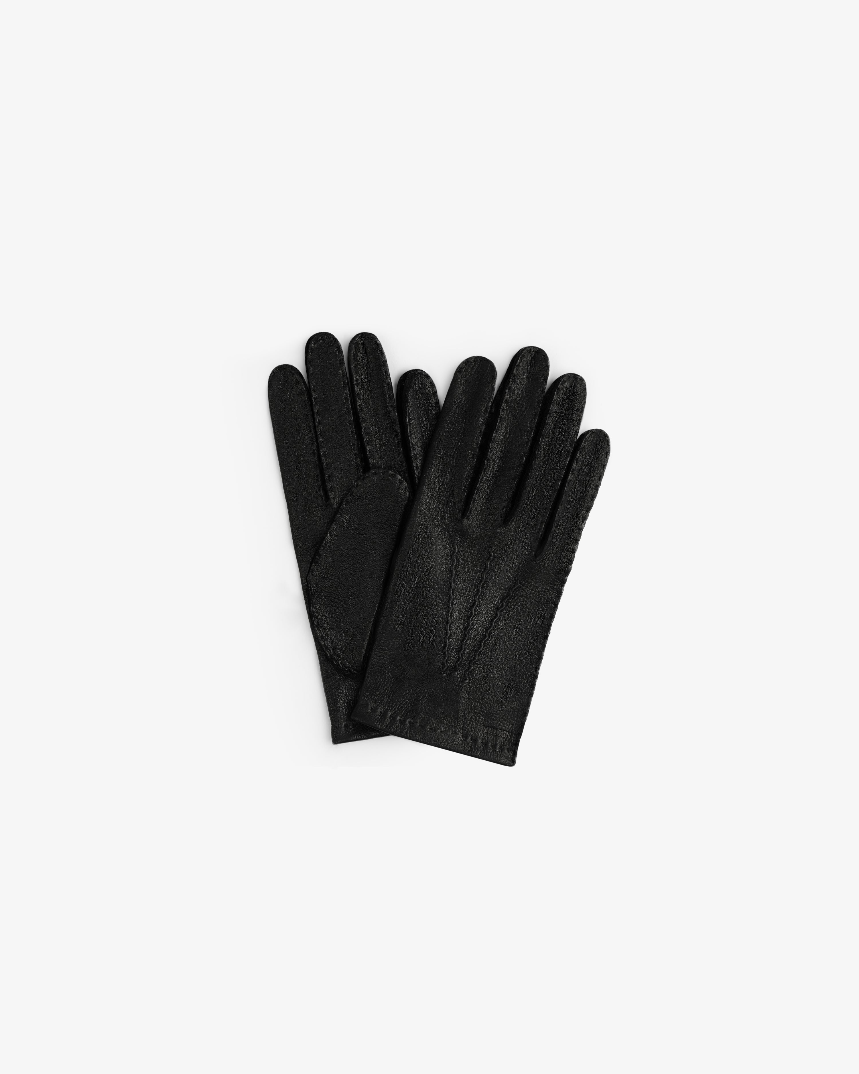 Pair of black leather Henry Gloves.