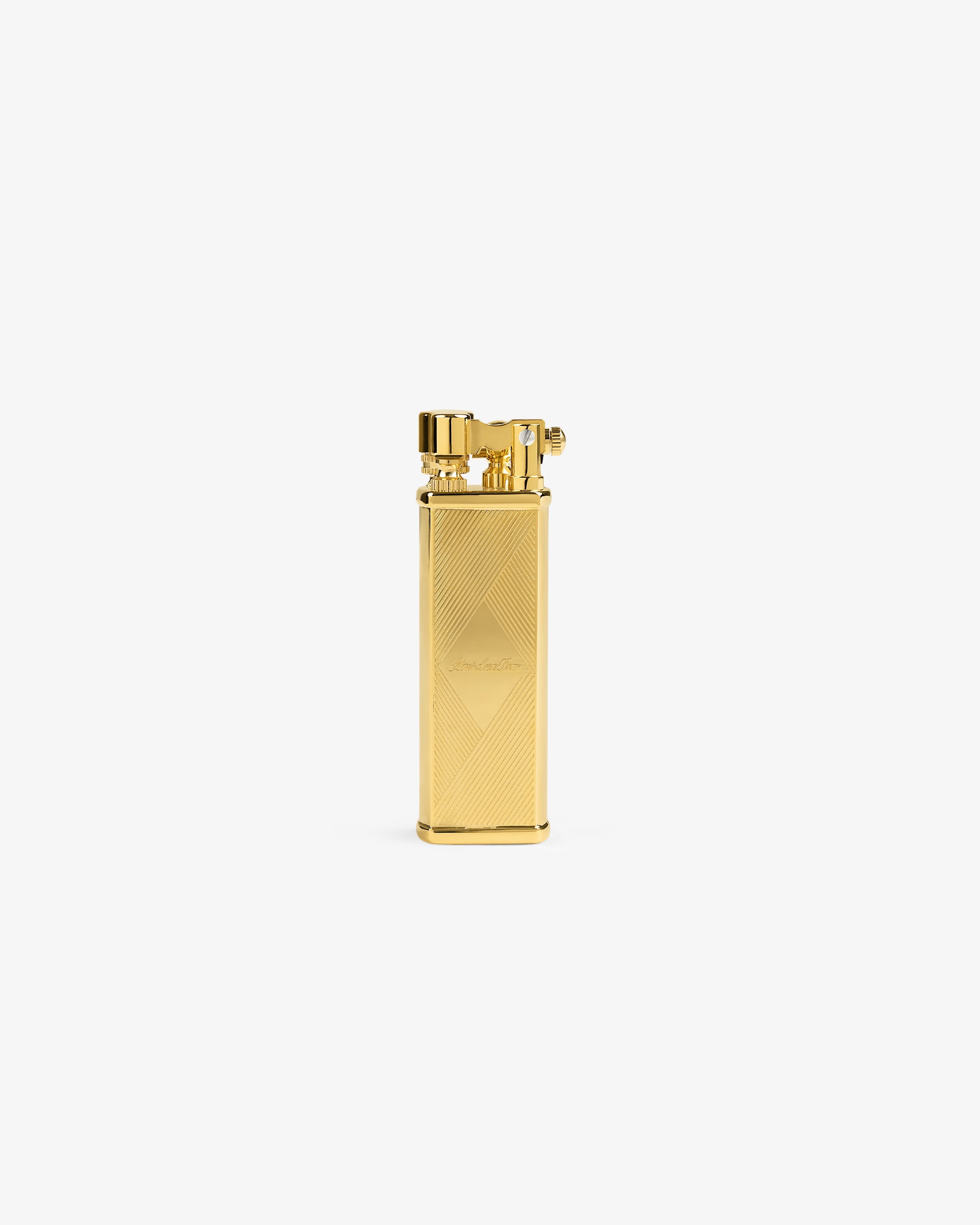 The Queens Crest Engraved Lighter stands upright against a plain white background.