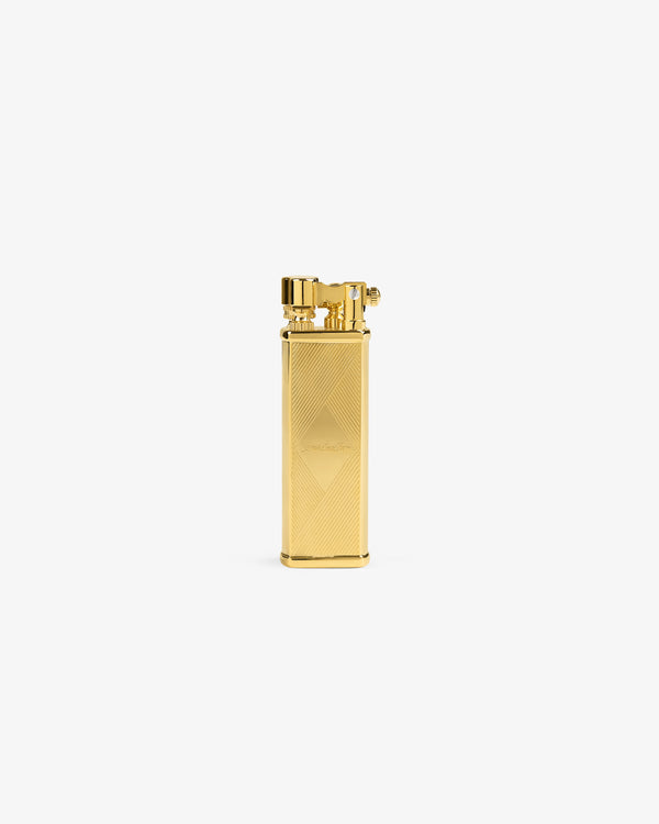 The Queens Crest Engraved Lighter stands upright against a plain white background.