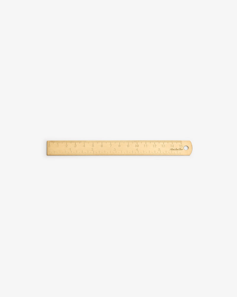 Brass Measurement Kit with clear markings and a hanging hole, shown on a white background.