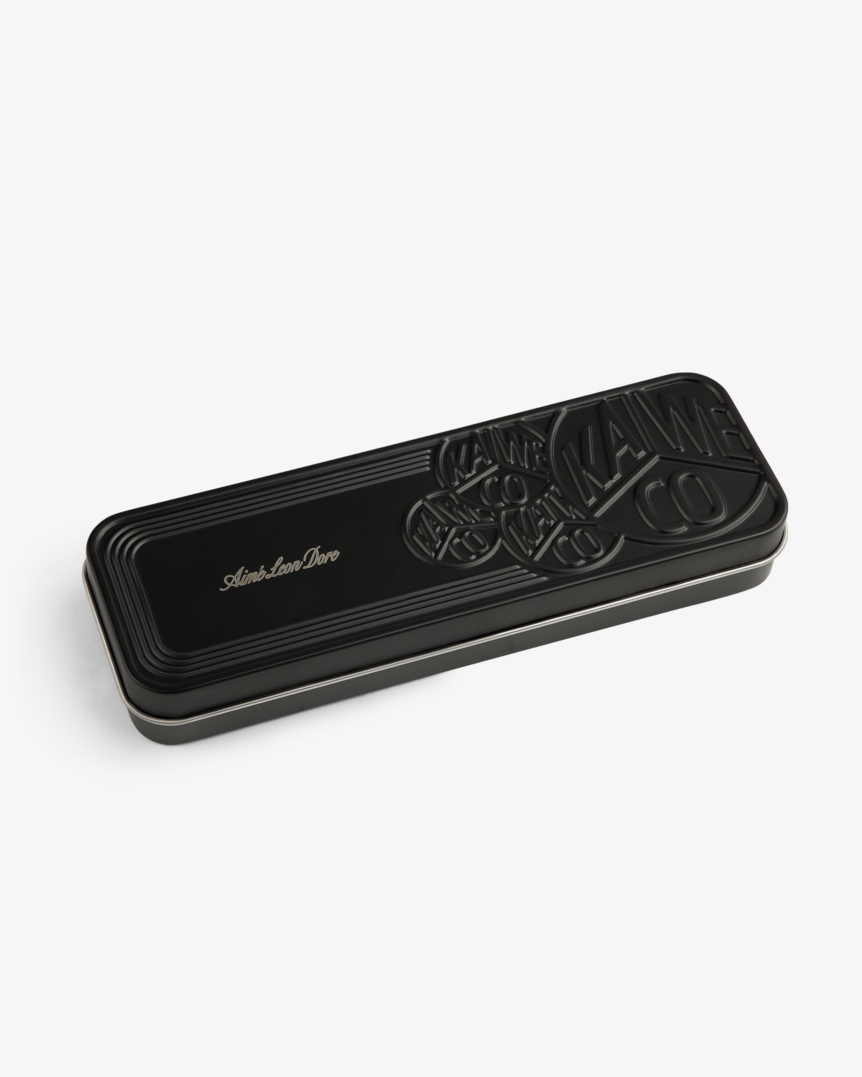 A black Kaweco Script Mechanical Pencil case with embossed logo, shown against a white background.