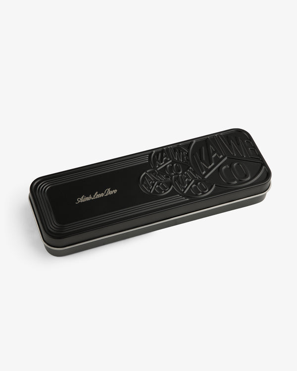 A black Kaweco Script Mechanical Pencil case with embossed logo, shown against a white background.