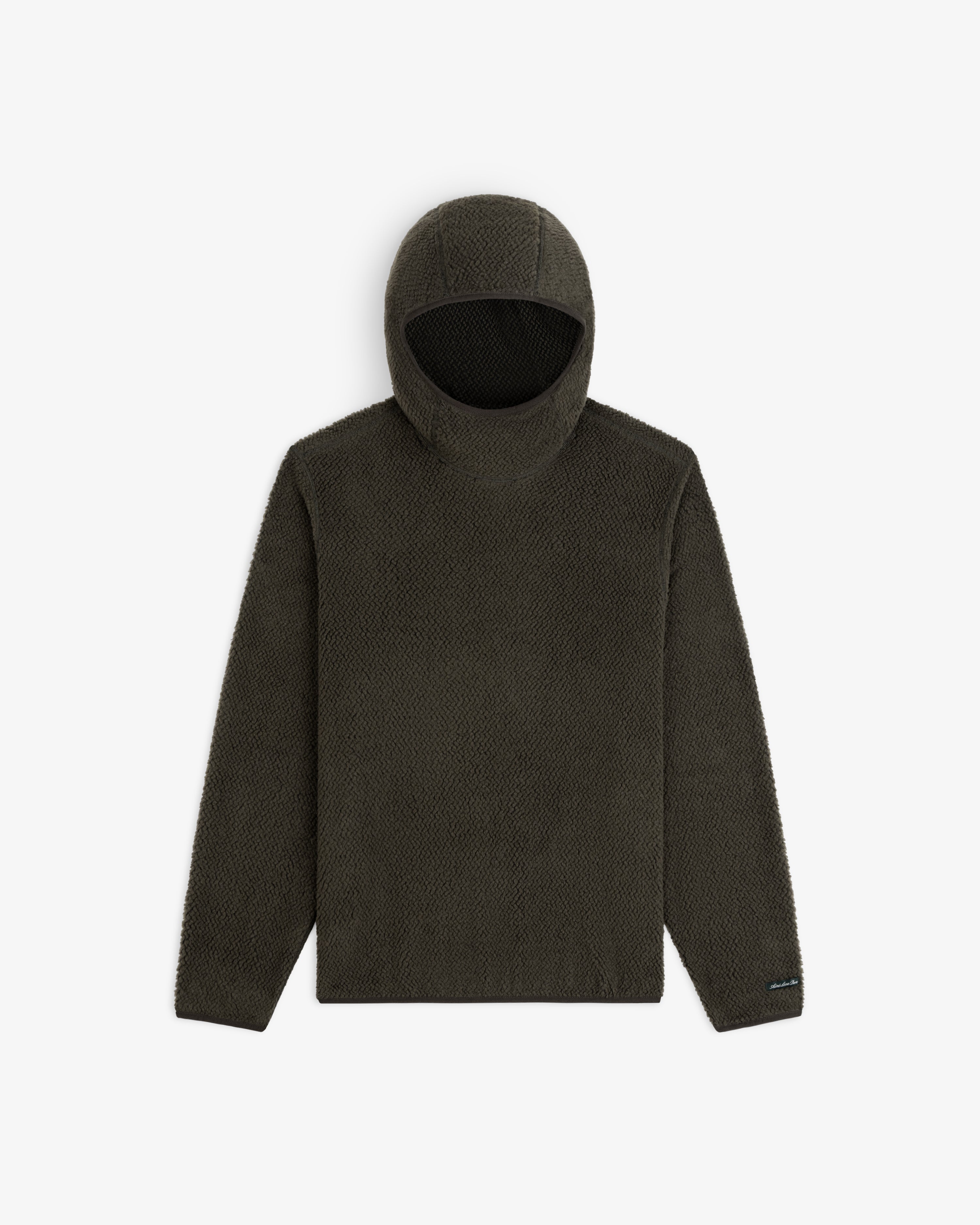 Dark olive Fleece Performance Hoodie with a long-sleeve, textured surface, and fitted hood.