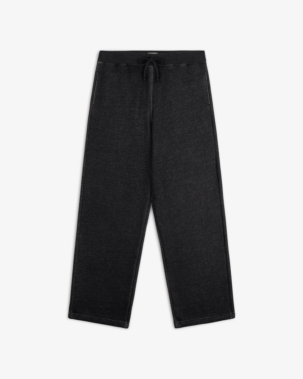 Black Terry Lounge Sweatpant with a drawstring waist and straight-leg fit.
