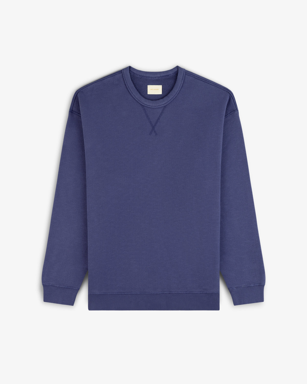 Stone Washed Marina Crewneck Sweatshirt in blue, long-sleeve, shown on a white background.