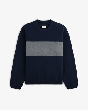 Fleece Script Paneled Crewneck Sweatshirt